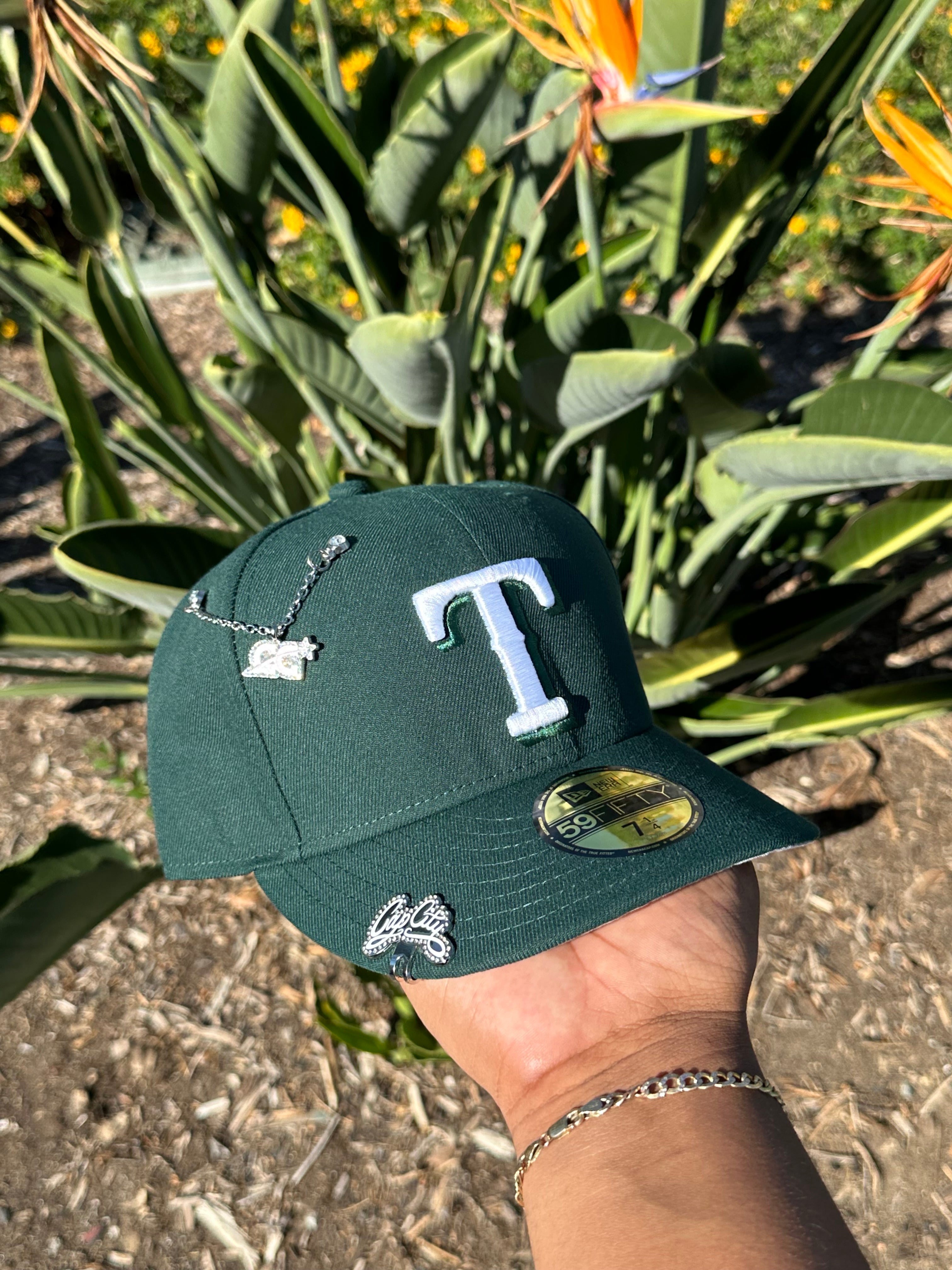 NEW ERA EXCLUSIVE NEW ERA 59FIFTY DARK GREEN TEXAS RANGERS