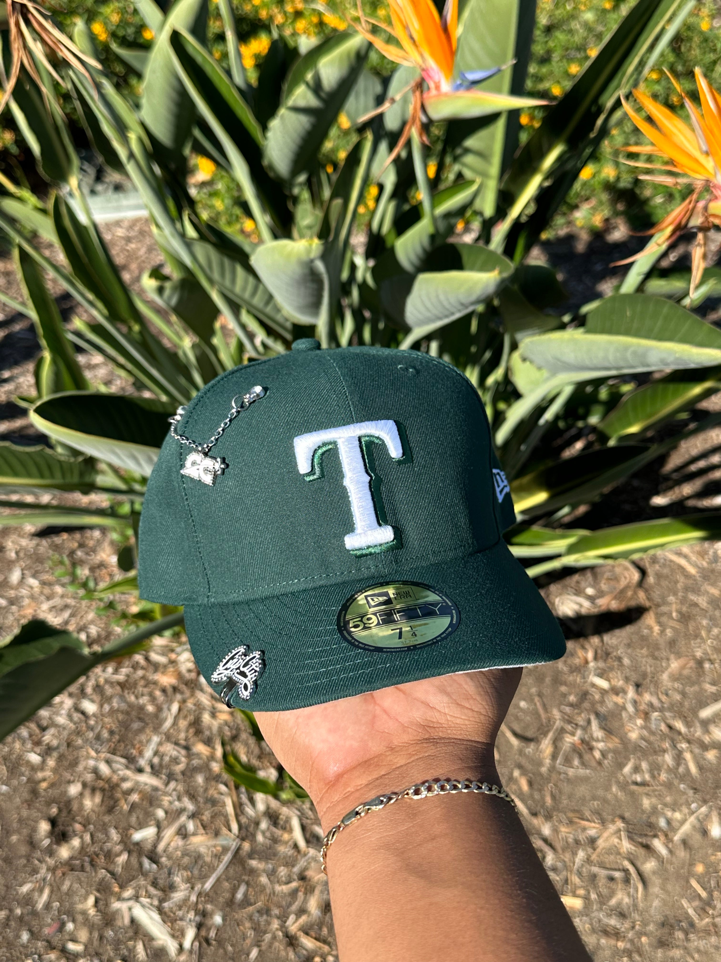 NEW ERA EXCLUSIVE NEW ERA 59FIFTY DARK GREEN TEXAS RANGERS