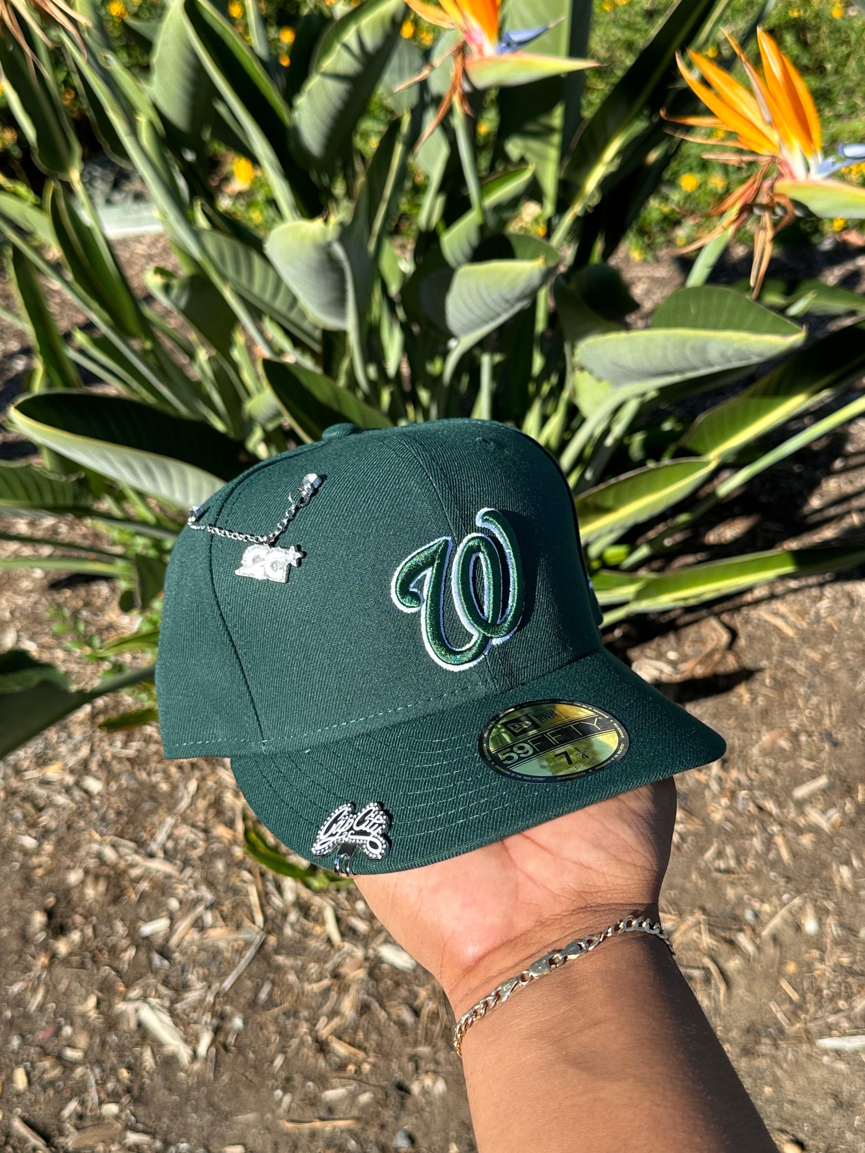 NEW ERA EXCLUSIVE NEW ERA 59FIFTY DARK GREEN WASHINGTON NATIONALS