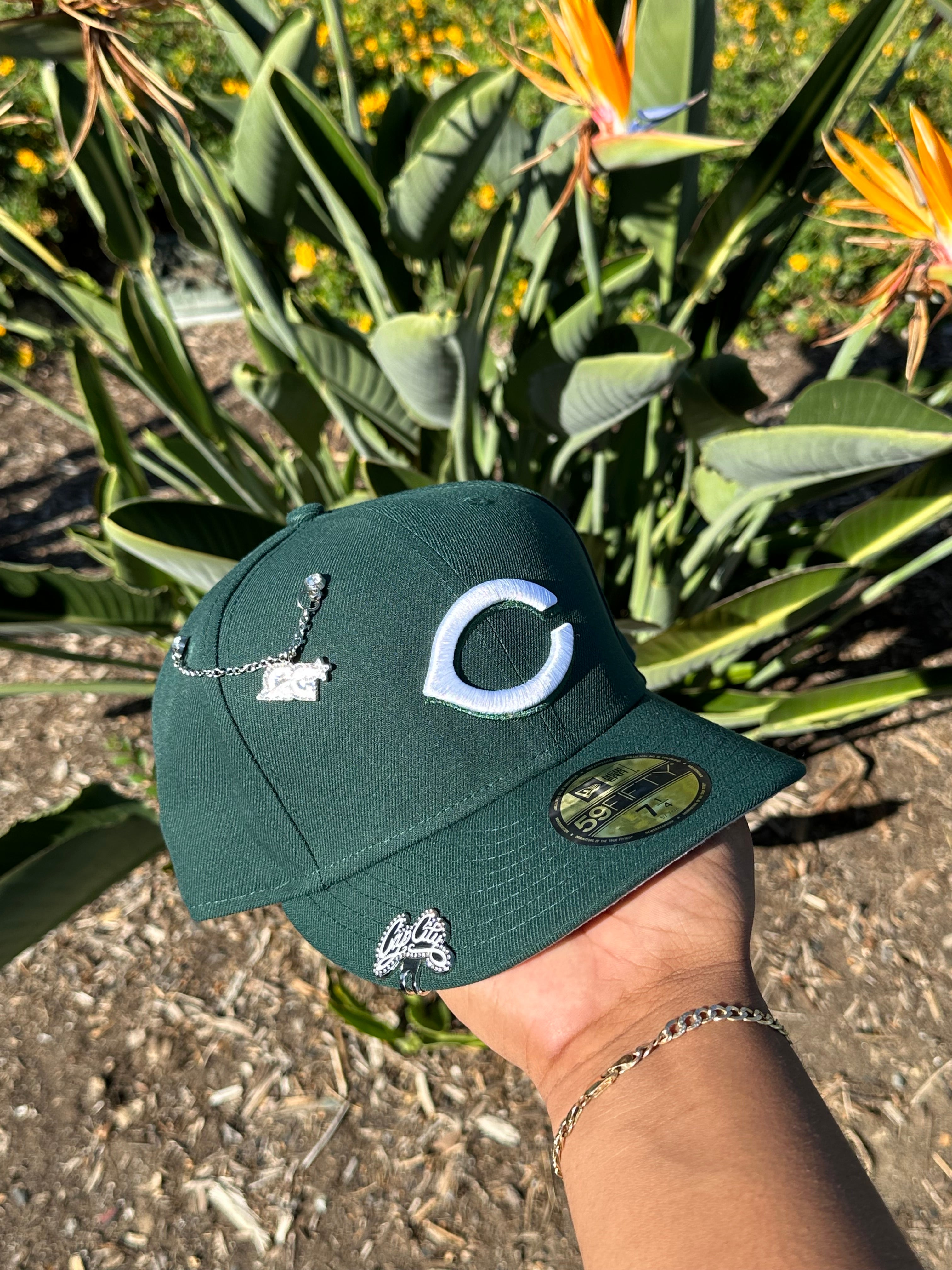 NEW ERA EXCLUSIVO NEW ERA 59FIFTY VERDE OSCURO CINCINNATI ROJOS