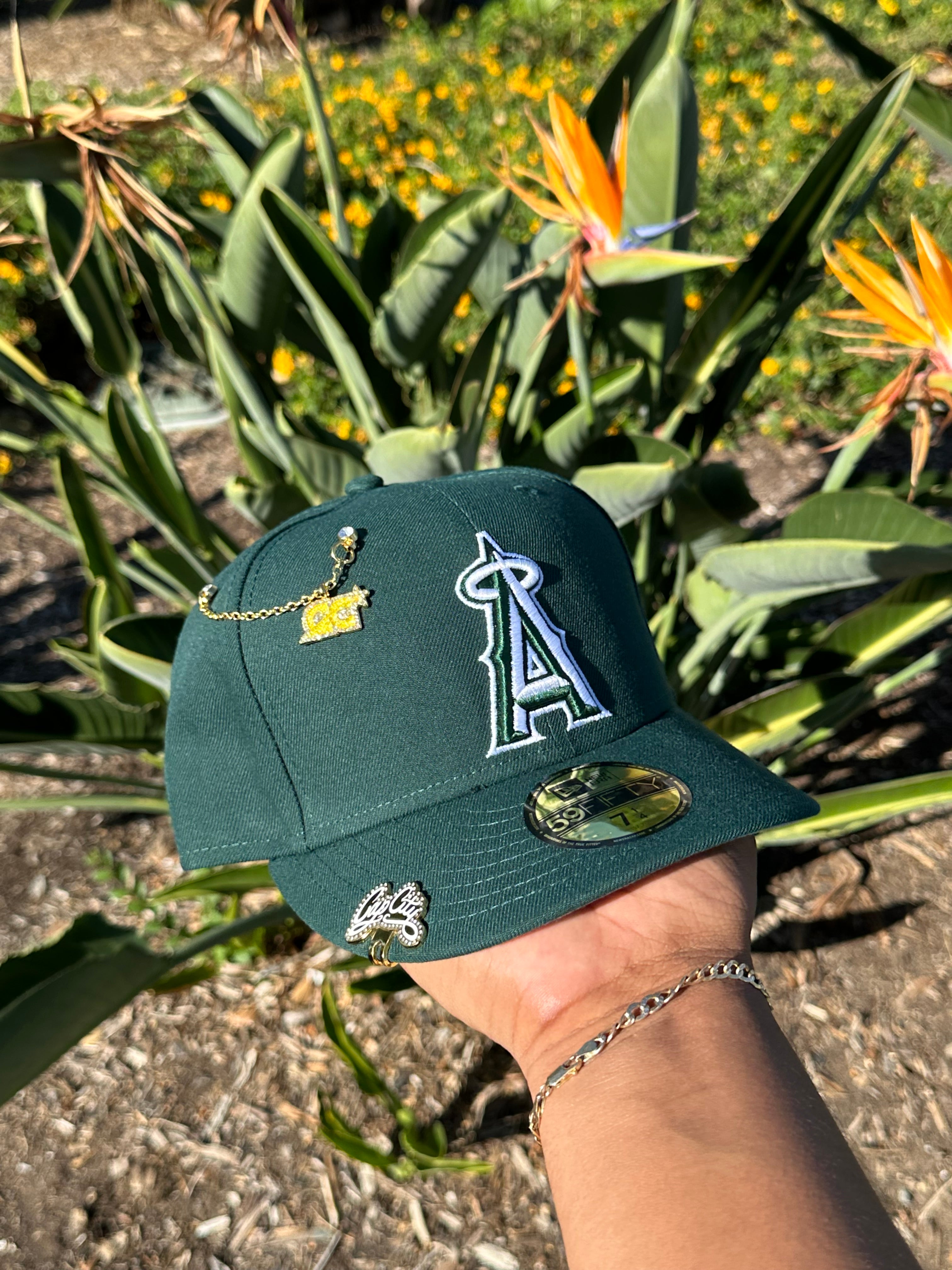 NEW ERA EXCLUSIVE NEW ERA 59FIFTY DARK GREEN ANAHEIM ANGELS