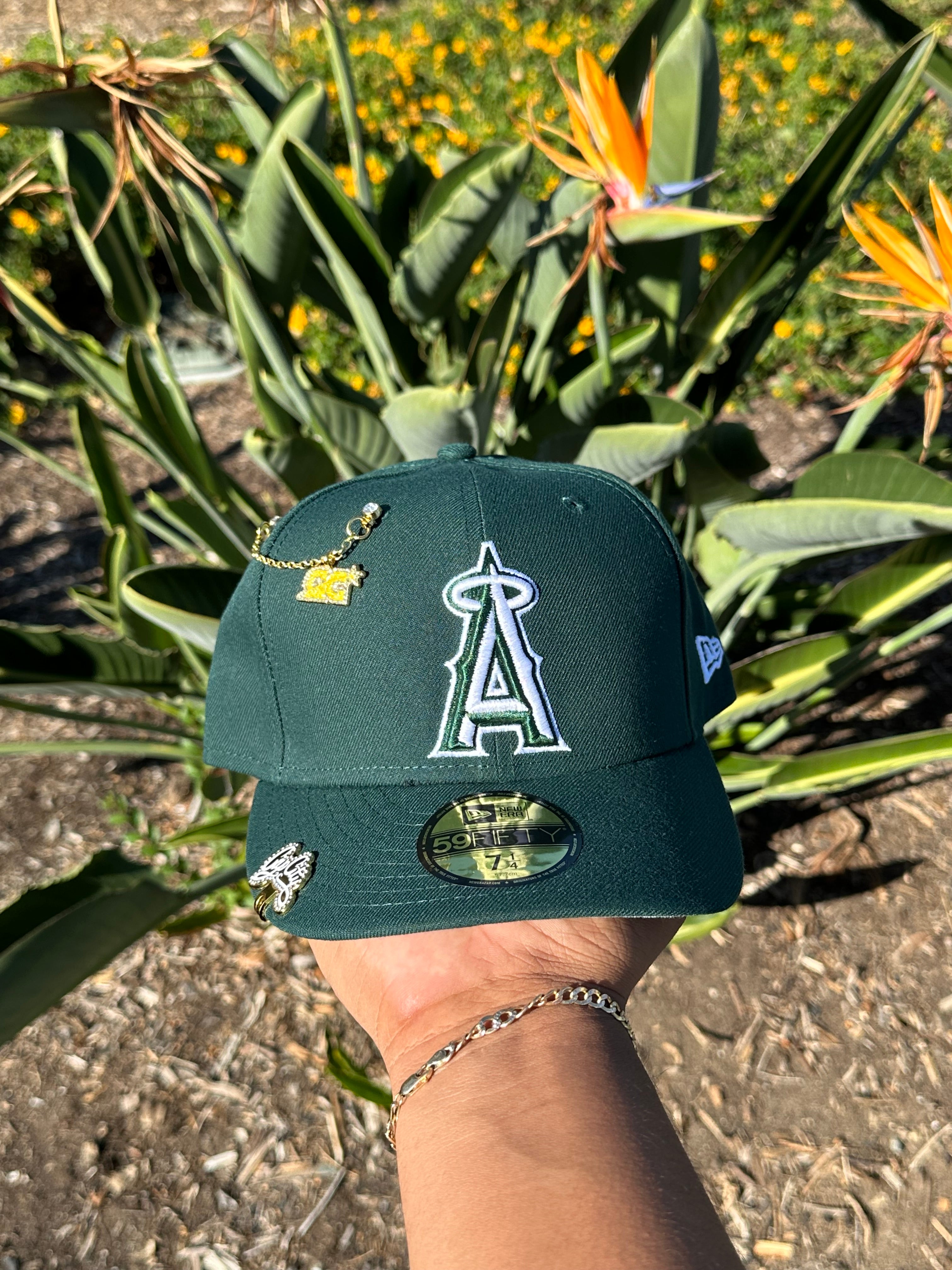 NEW ERA EXCLUSIVE NEW ERA 59FIFTY DARK GREEN ANAHEIM ANGELS