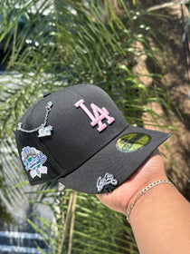 NEW ERA EXCLUSIVE 59FIFTY BLACK LOS ANGELES DODGERS W/ 100TH ANNIVERSARY SIDE PATCH (GREEN UV)