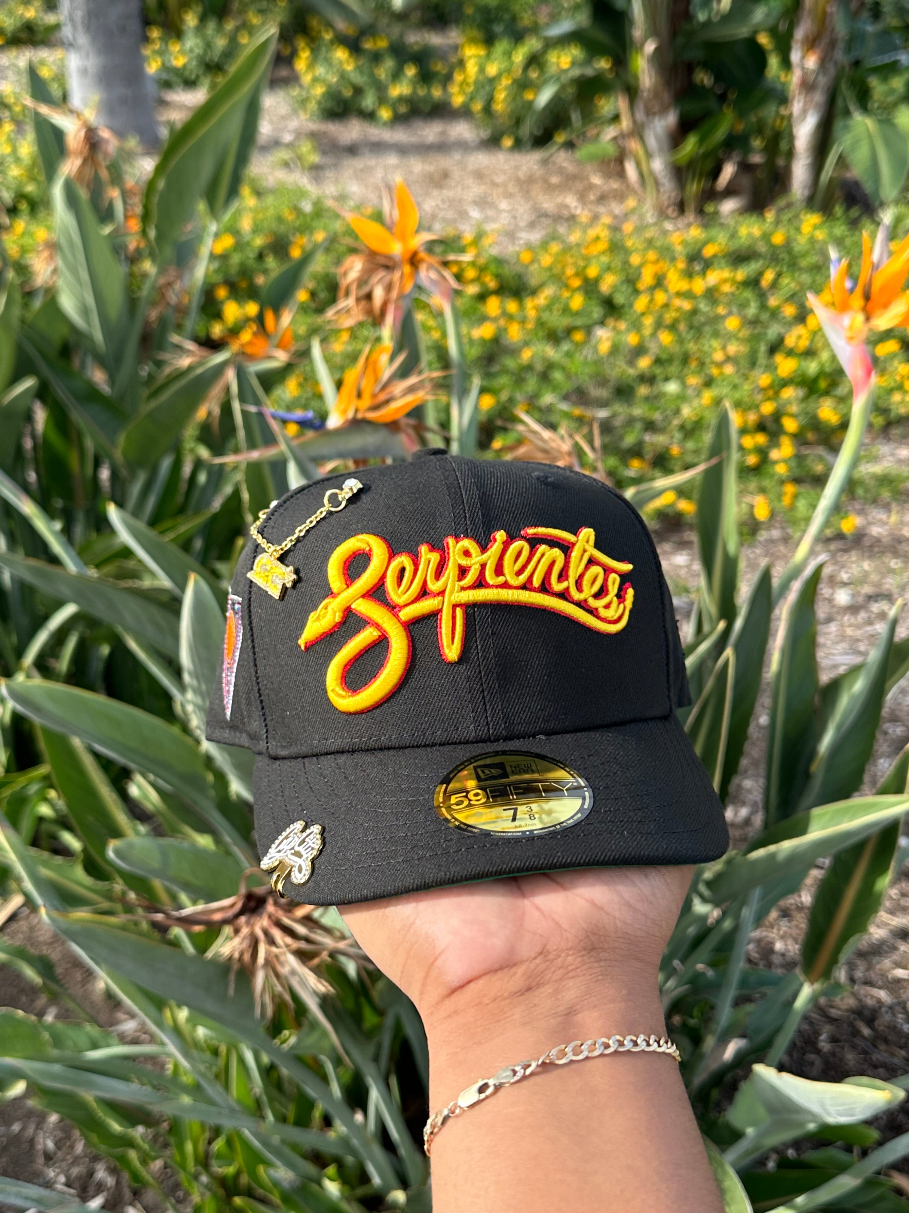 NEW ERA EXCLUSIVE 59FIFTY BLACK ARIZONA DIAMONDBACKS "SERPIENTES" W/ "DIAMONDBACKS" SIDE PATCH
