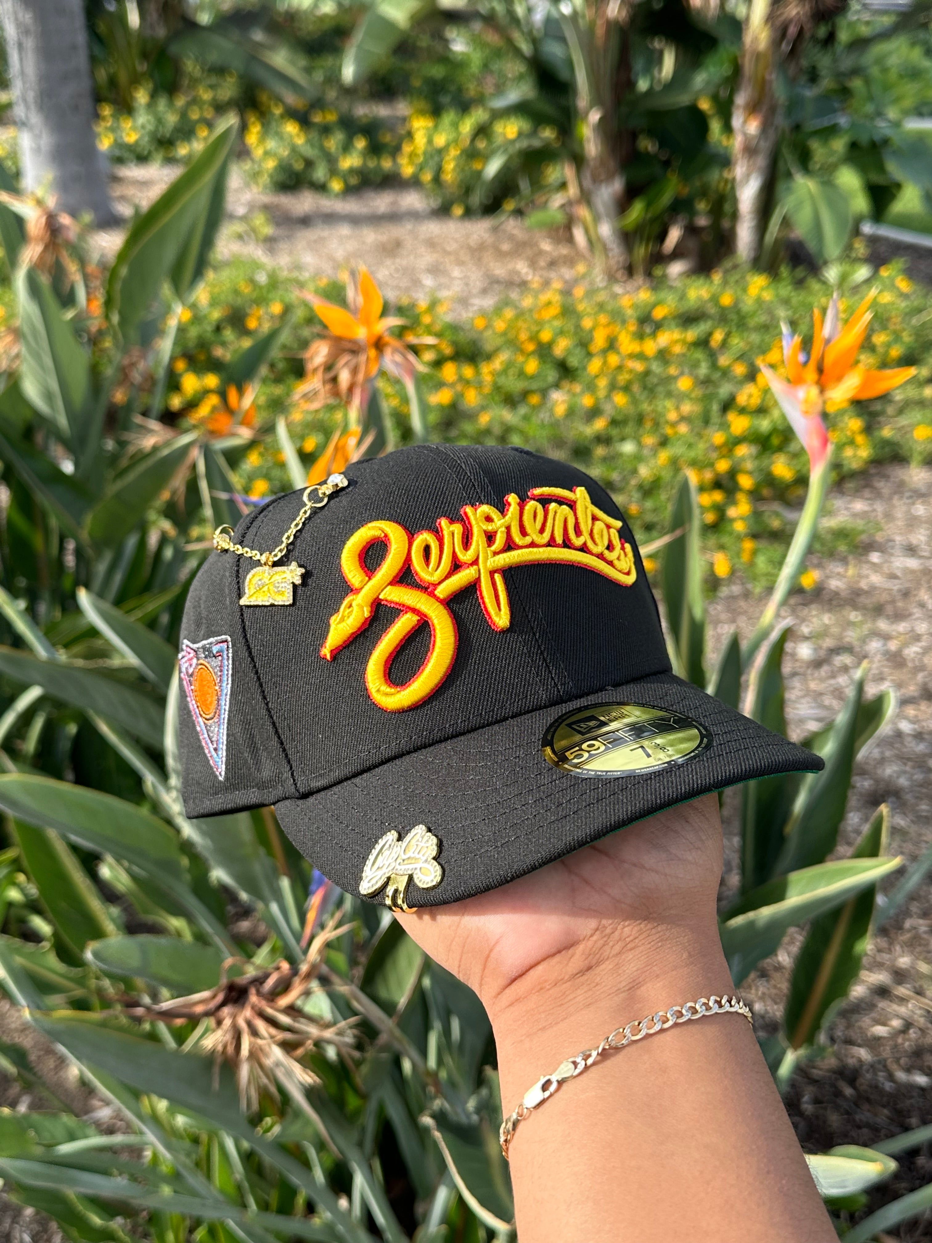 NEW ERA EXCLUSIVE 59FIFTY BLACK ARIZONA DIAMONDBACKS "SERPIENTES" W/ "DIAMONDBACKS" SIDE PATCH