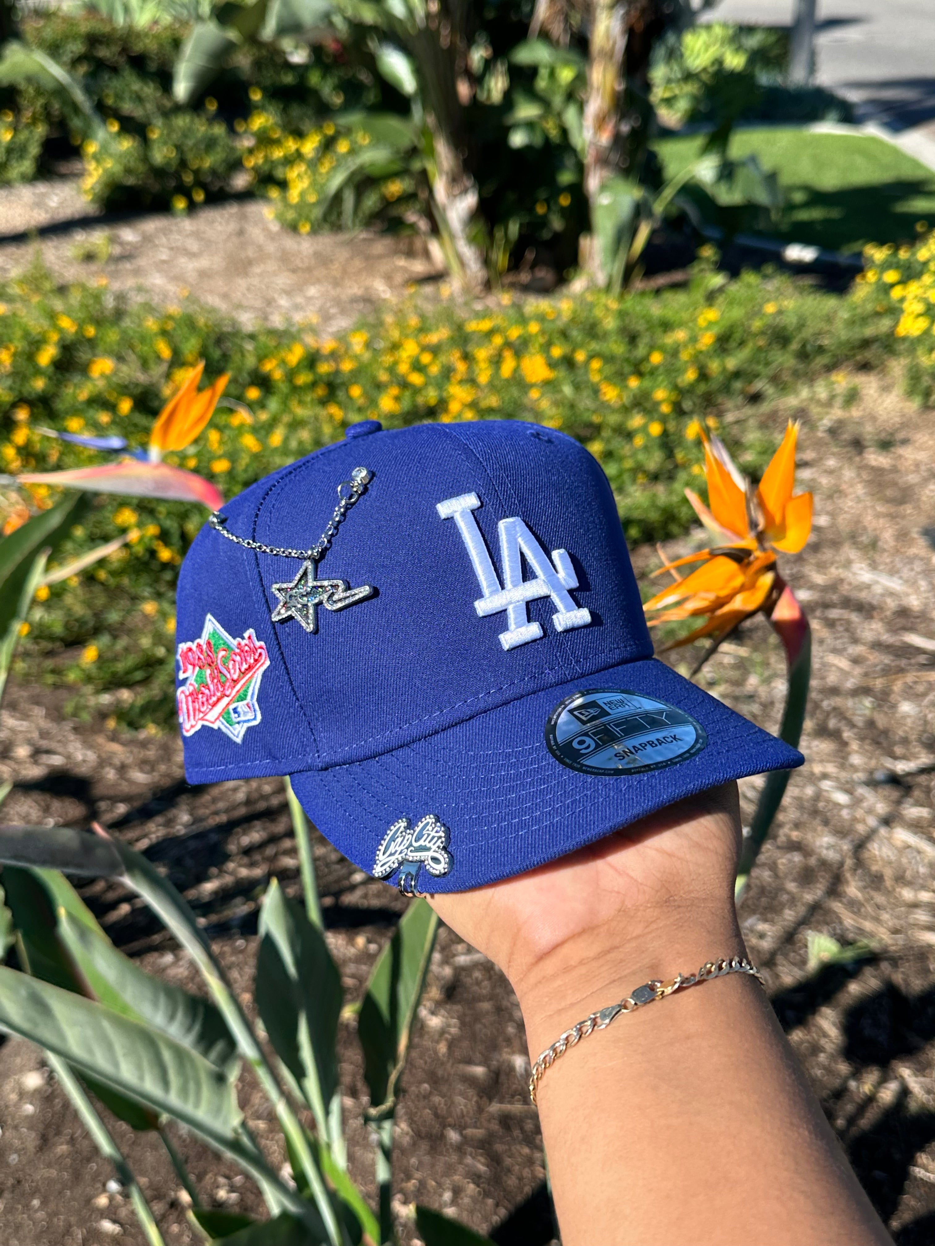 NEW ERA EXCLUSIVE 9FIFTY BLUE LOS ANGELES DODGERS SNAPBACK W/ 1988 WORLD SERIES PATCH