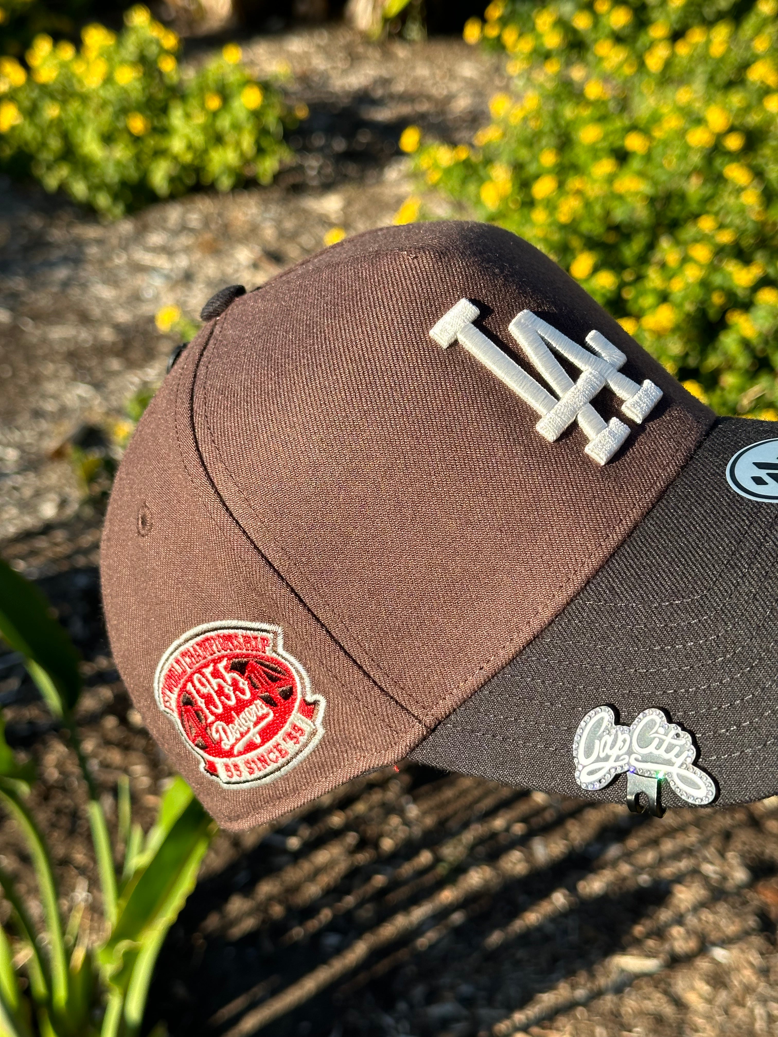 MOCHA/BLACK LOS ANGELES DODGERS '47 A-FRAME ADJUSTABLE SNAPBACK W/ 1ST WORLD CHAMPIONSHIP PATCH