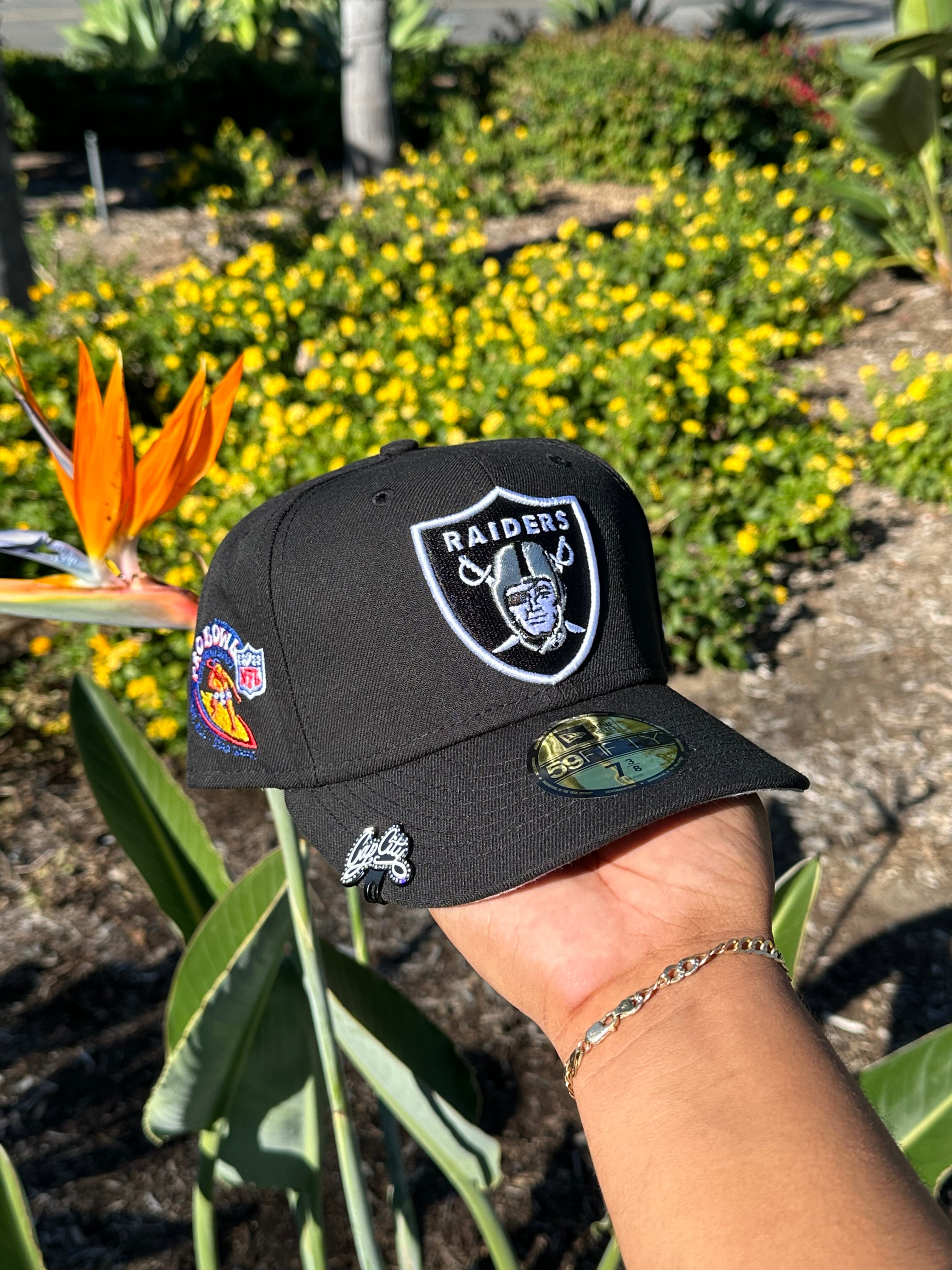 NEW ERA EXCLUSIVE 59FIFTY BLACK LAS VEGAS RAIDERS W/ PROBOWL SIDE PATCH