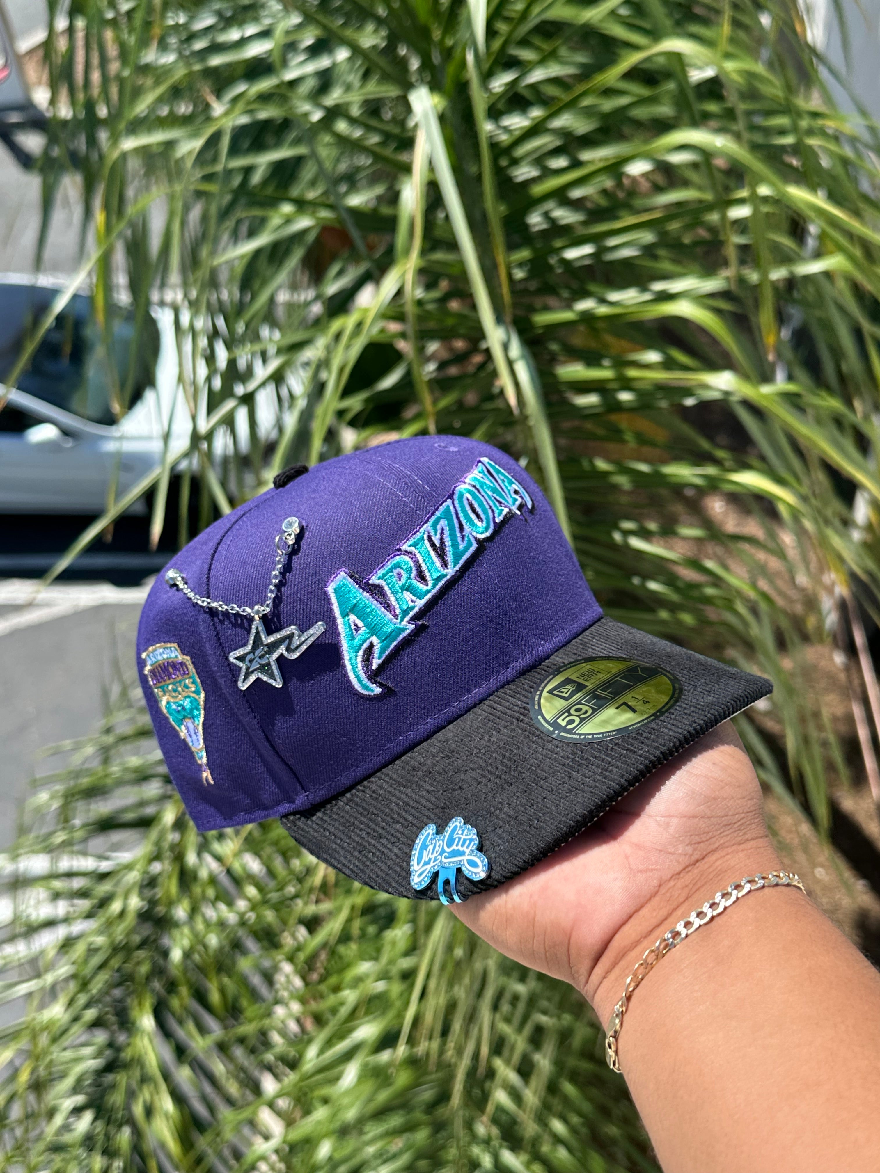 NEW ERA EXCLUSIVE 59FIFTY PURPLE/CORDUROY ARIZONA DIAMONDBACKS W/ 1998 INAUGURAL SEASON PATCH