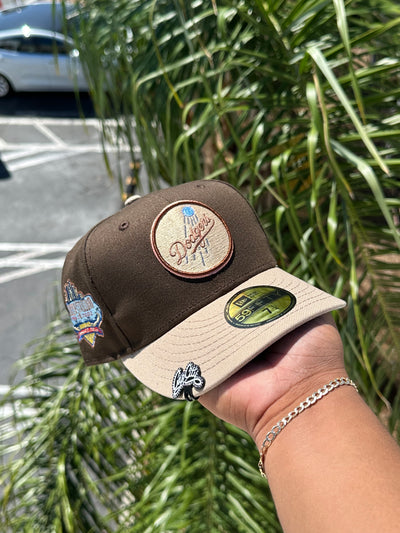 NEW ERA EXCLUSIVE 59FIFTY MOCHA/CREAM LOS ANGELES DODGERS W/ 40TH ANNIVERSARY PATCH (ICY UV) VERY LIMITED
