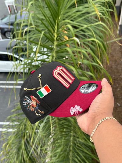 NEW ERA EXCLUSIVE 9FIFTY BLACK/BURGUNDY MEXICO TWO TONE SNAPBACK W/