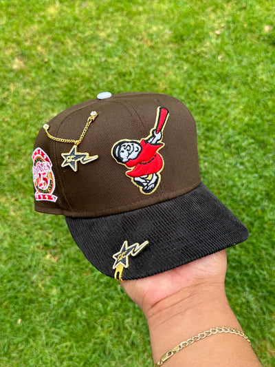 NEW ERA EXCLUSIVE 59FIFTY MOCHA/CORDUROY SAN DIEGO PADRES 25TH ANNIVERSARY PATCH (RED UV)