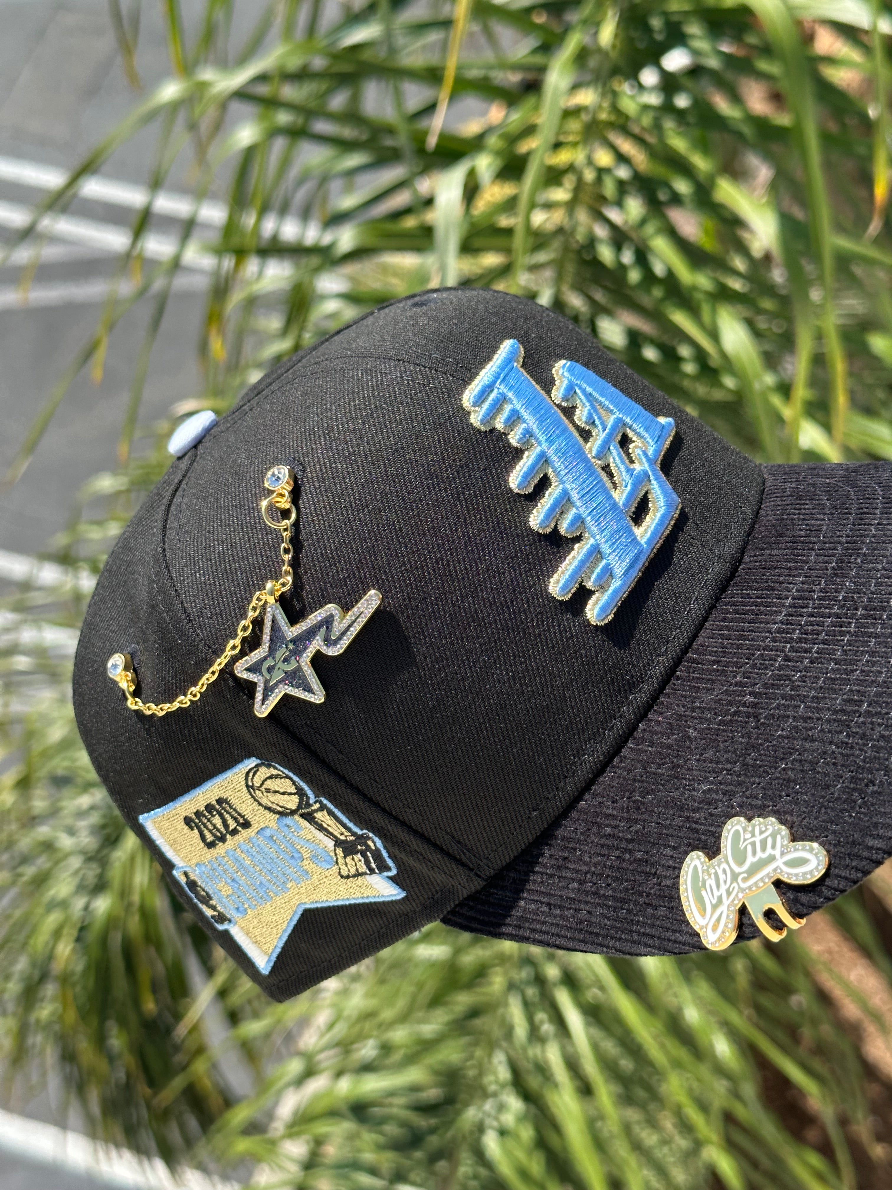 NEW ERA EXCLUSIVE 59FIFTY BLACK/CORDUROY LOS ANGELES LAKERS W/ 2020 CHAMPS SIDE PATCH