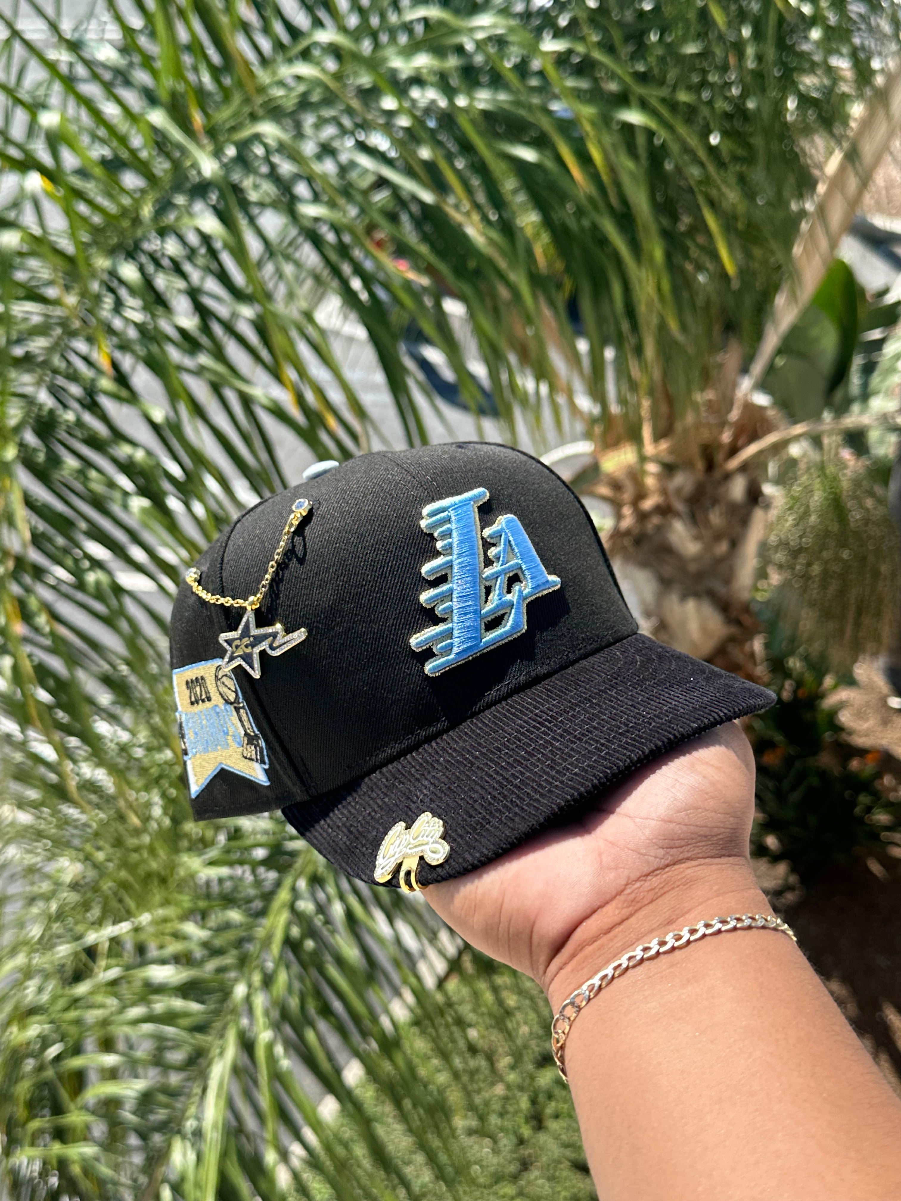 NEW ERA EXCLUSIVE 59FIFTY BLACK/CORDUROY LOS ANGELES LAKERS W/ 2020 CHAMPS SIDE PATCH