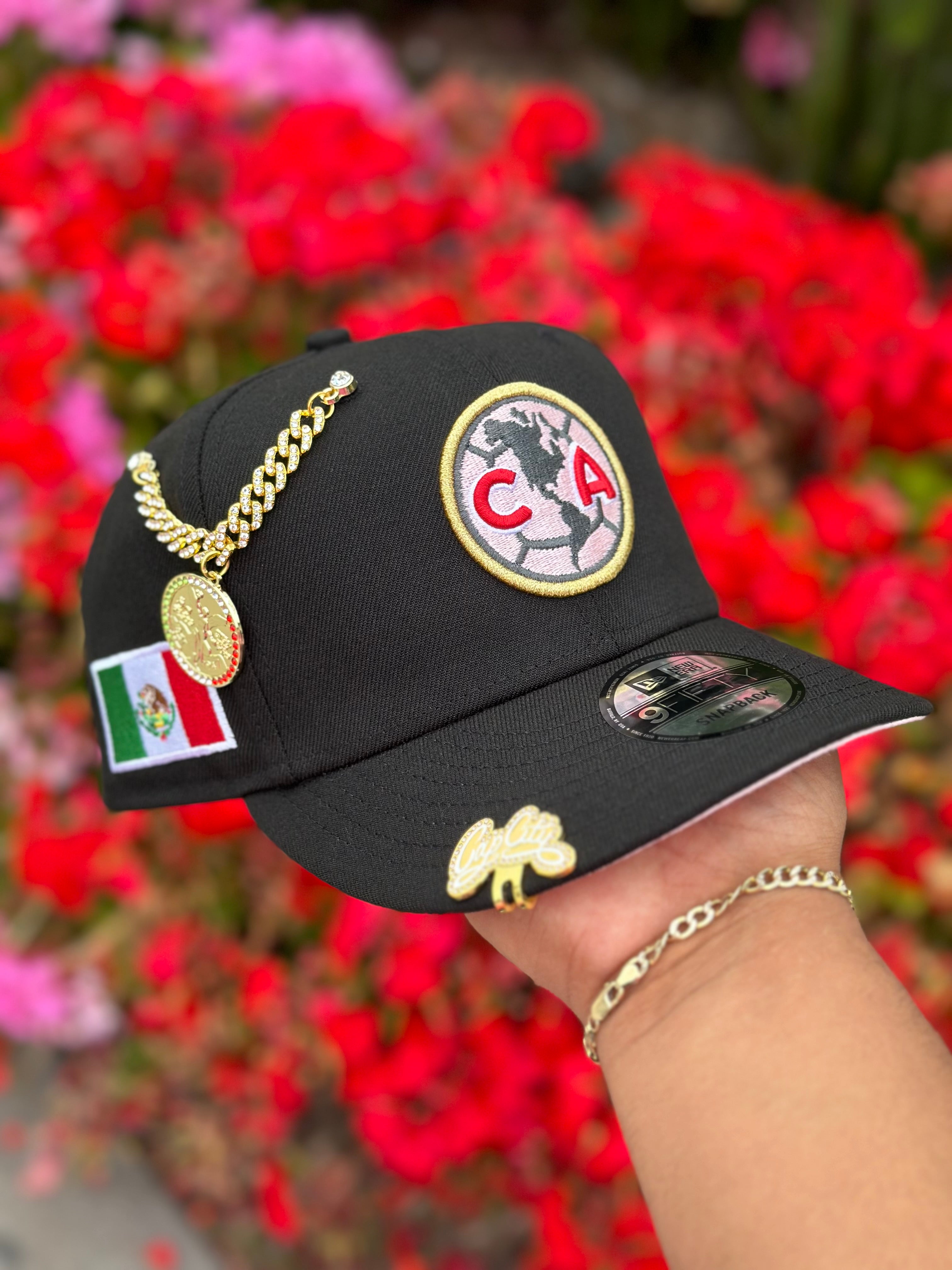 NEW ERA EXCLUSIVE 9FIFTY BLACK "CLUB AMERICA" SNAPBACK W/MEXICO FLAG SIDEPATCH