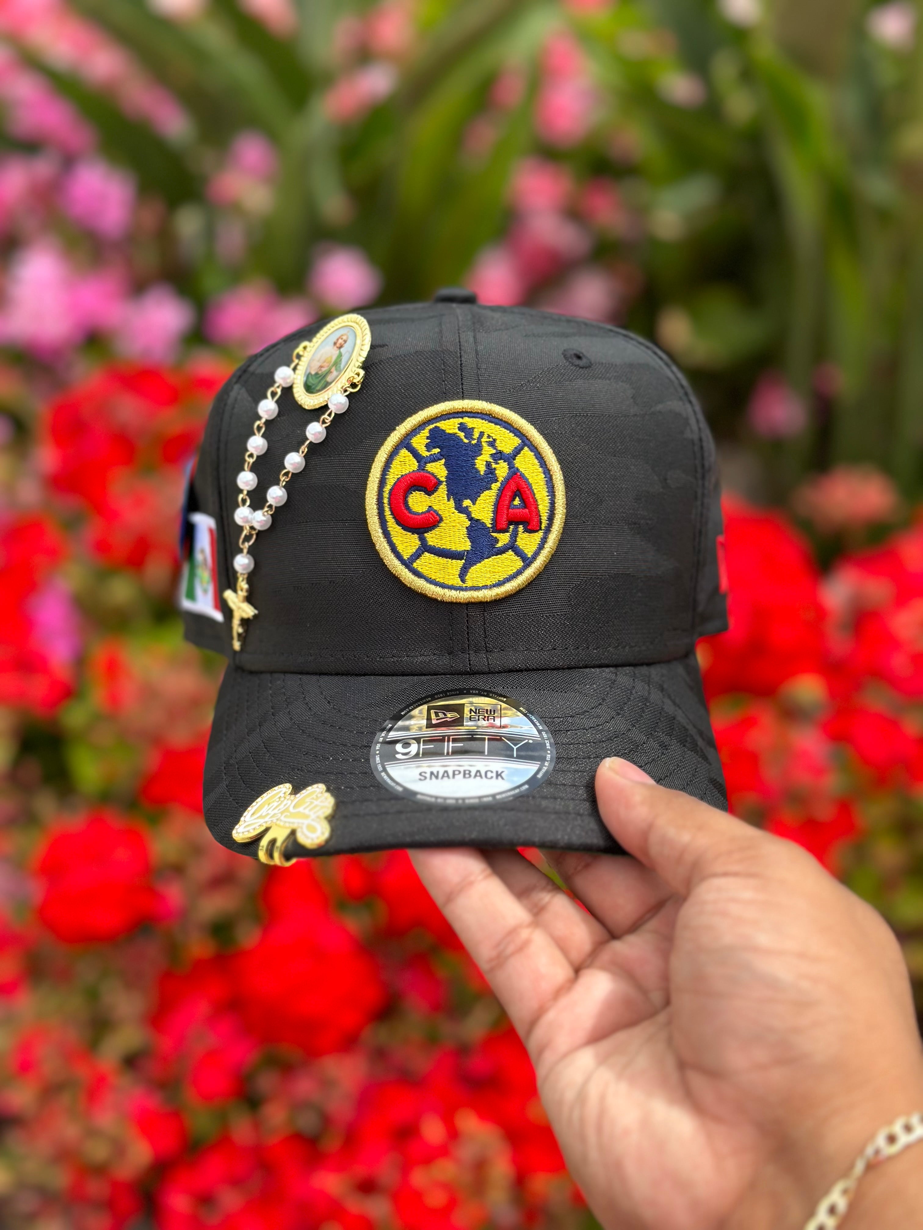 NEW ERA EXCLUSIVE 9FIFTY BLACK CAMO "CLUB AMERICA" SNAPBACK W/MEXICO FLAG SIDE PATCH