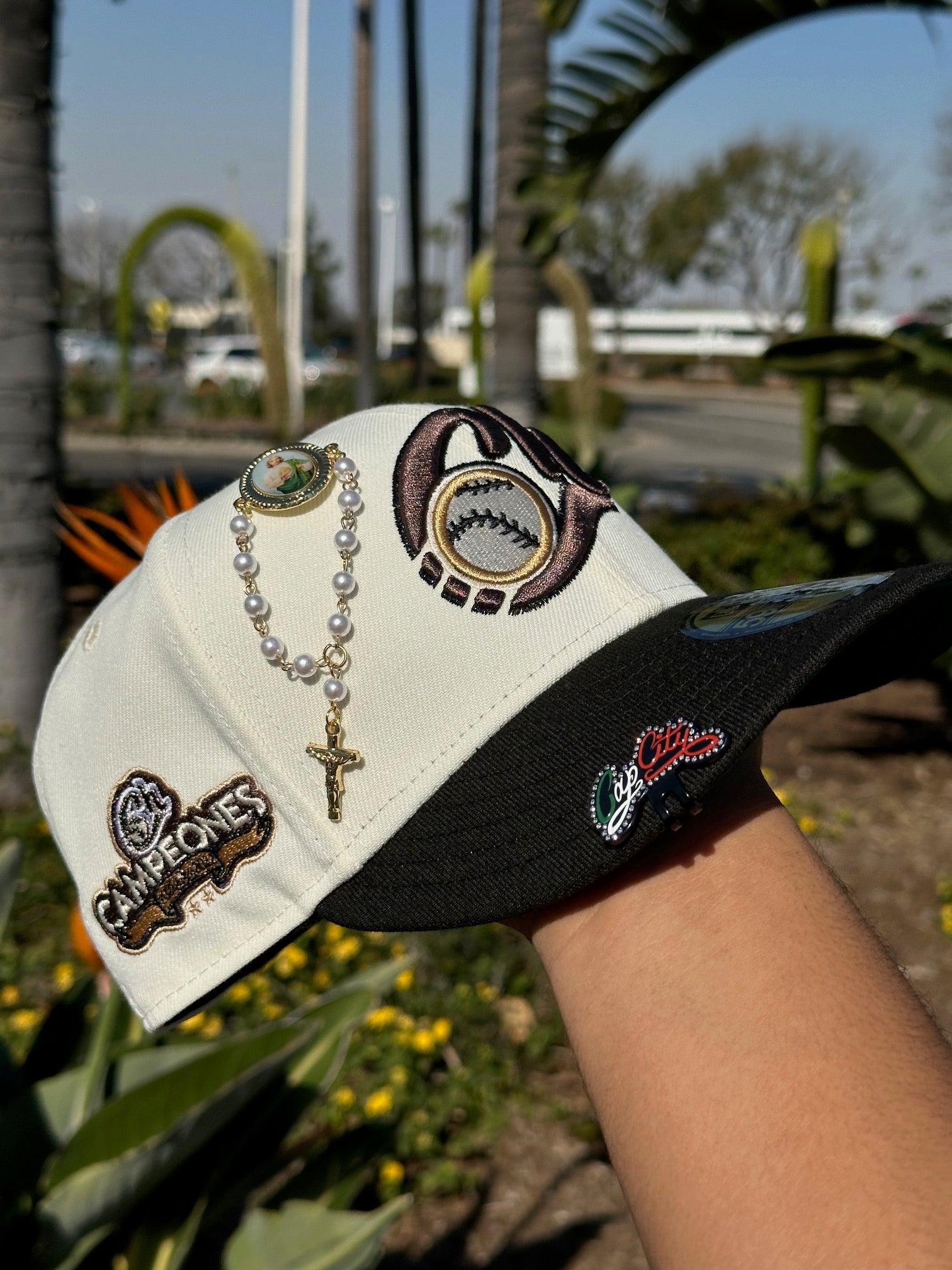 NEW ERA EXCLUSIVE 59FIFTY CHROME/BLACK CHARROS DE JALISCO W/ "CAMPEONES" SIDE PATCH