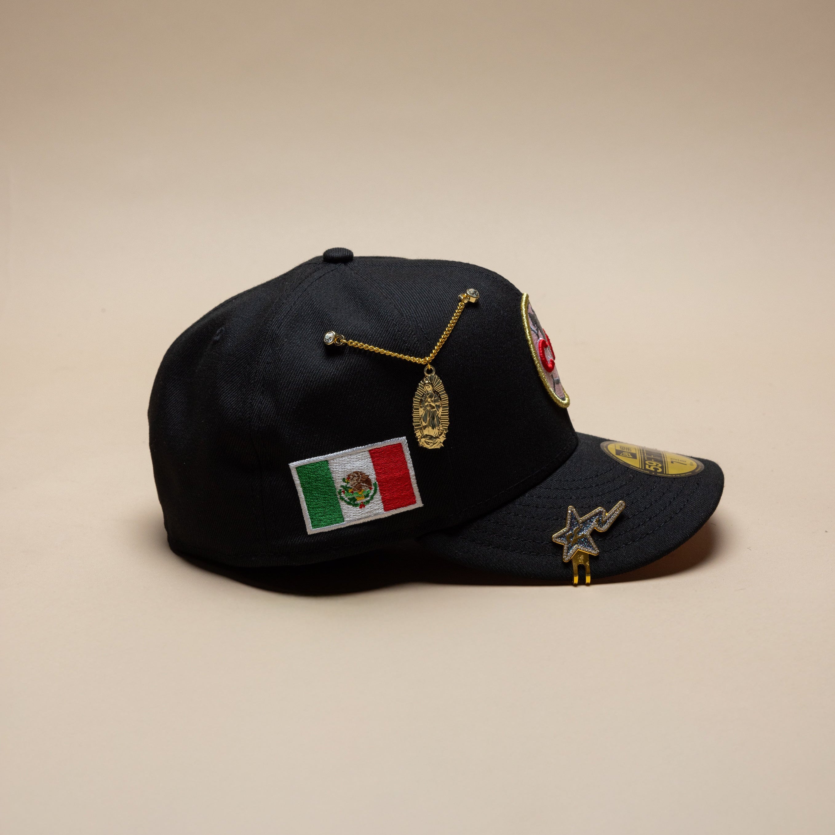 NEW ERA EXCLUSIVE 59FIFTY BLACK "CLUB AMERICA" W/ MEXICO FLAG SIDE PATCH