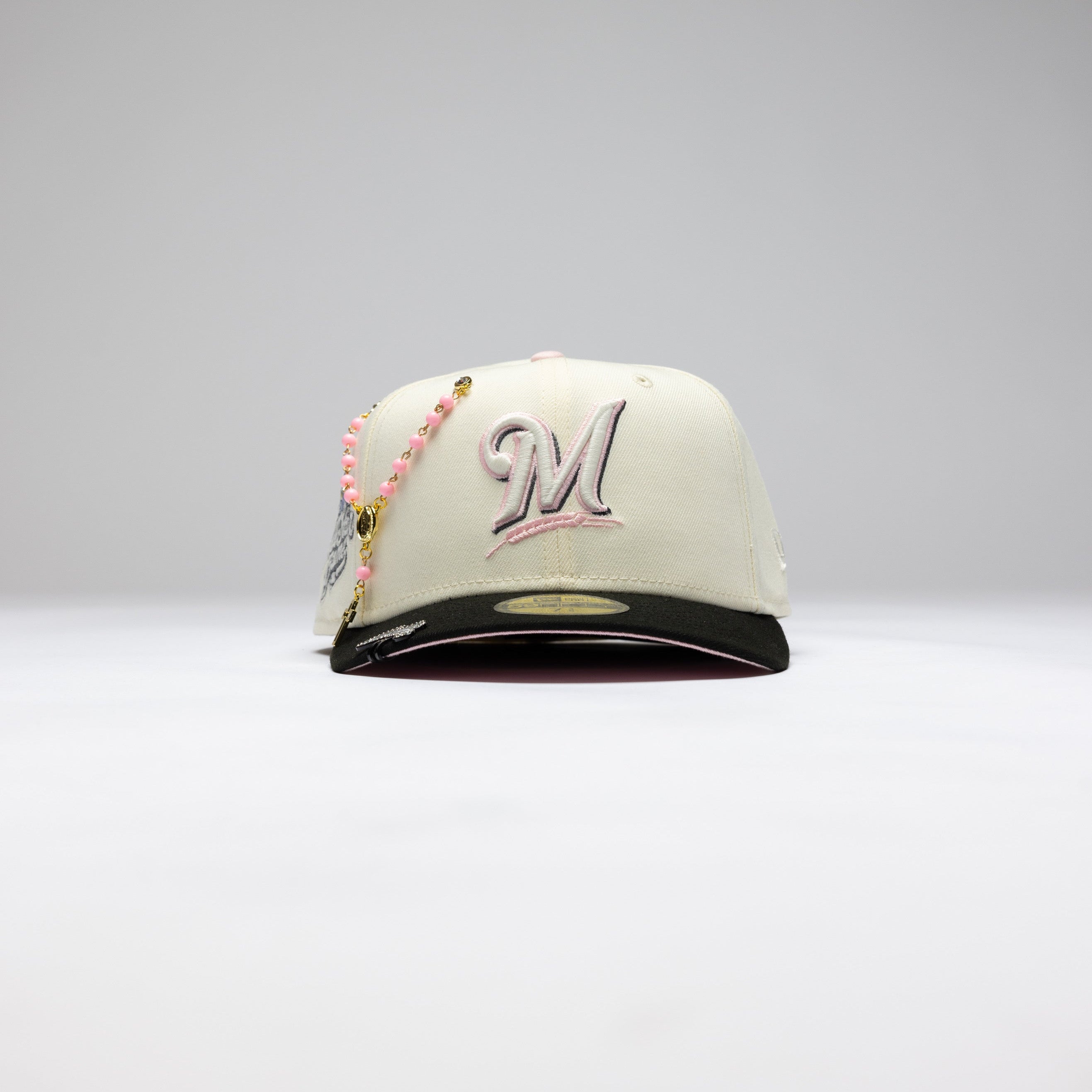 NEW ERA EXCLUSIVE 59FIFTY CHROME/BLACK MILWAUKEE BREWERS W/ ALL STAR GAME SIDE PATCH