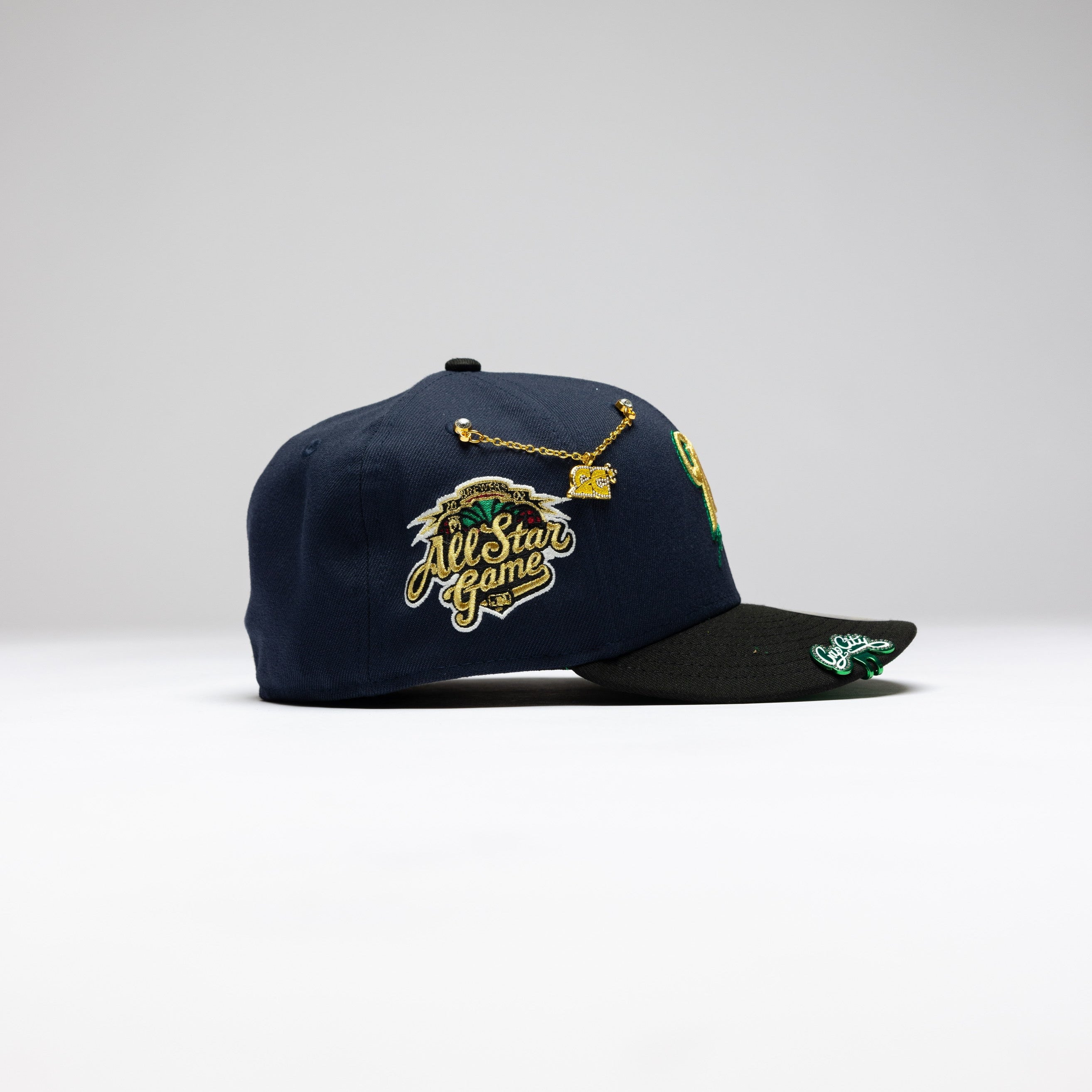 NEW ERA EXCLUSIVE 59FIFTY NAVY/BLACK MILWAUKEE BREWERS W/ ALL STAR GAME SIDE PATCH