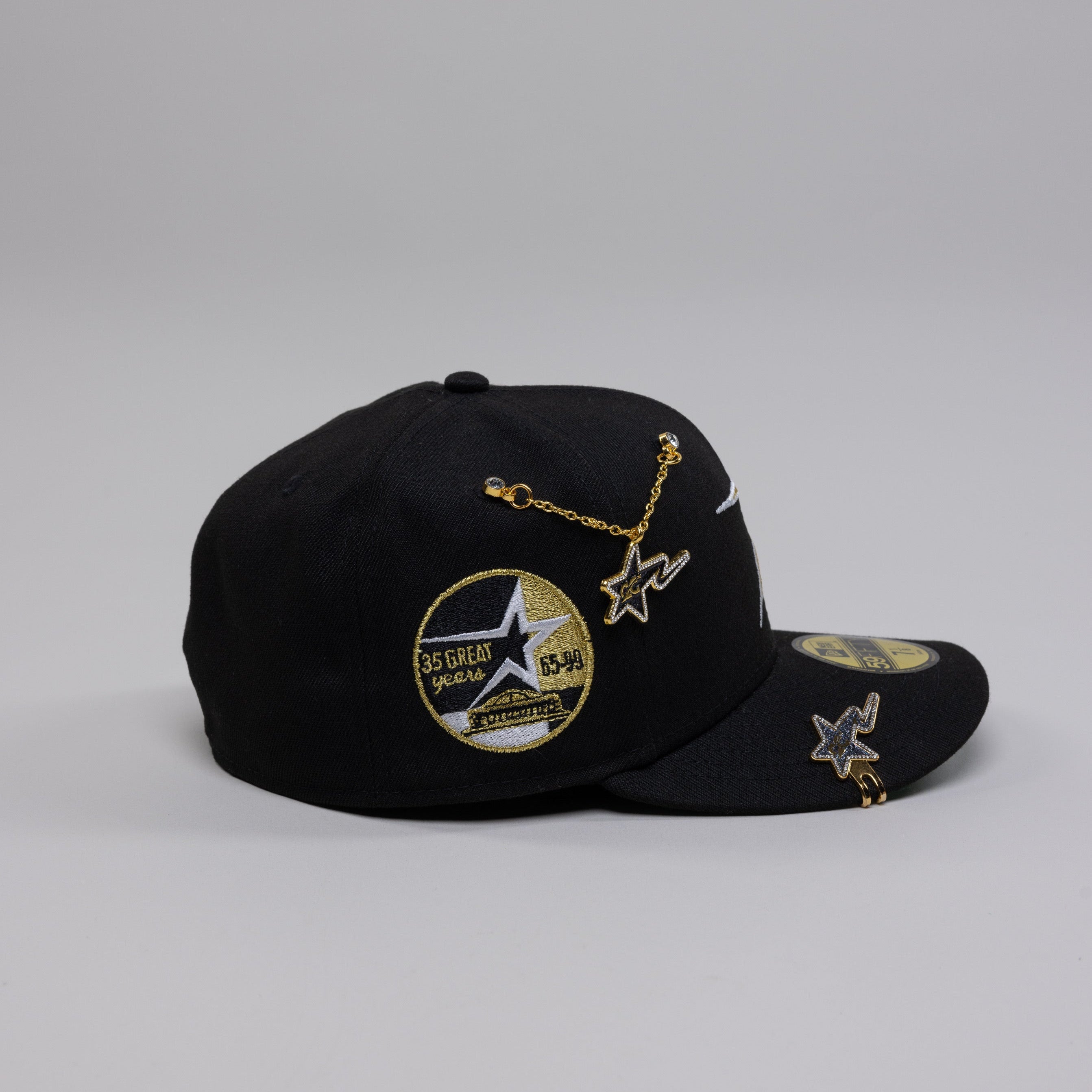 NEW ERA EXCLUSIVE 59FIFTY BLACK HOUSTON ASTROS W/ 35 GREAT YEARS SIDE PATCH