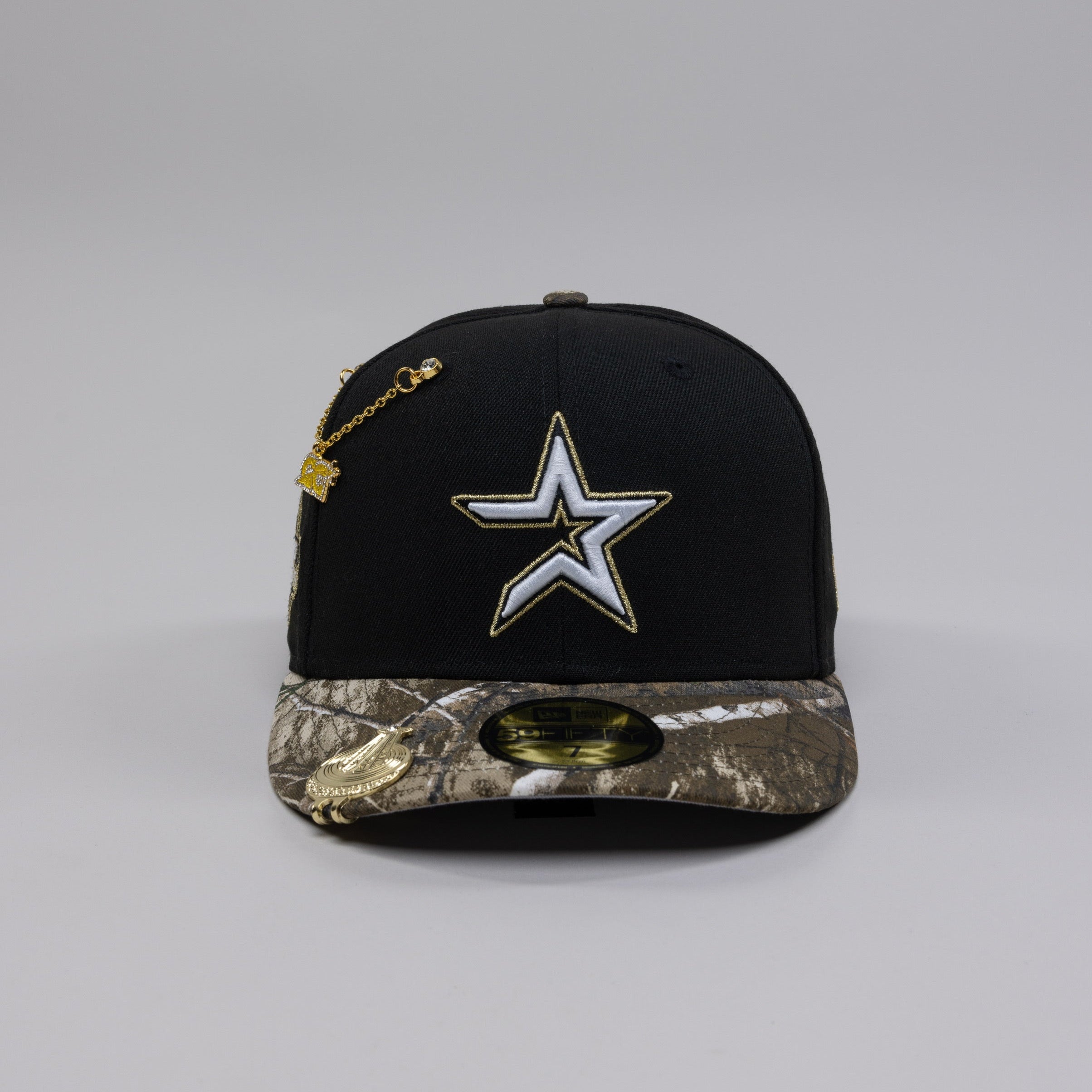 NEW ERA EXCLUSIVE 59FIFTY BLACK/ REALTREE HOUSTON ASTROS W/ 2005 WORLD SERIES SIDE PATCH