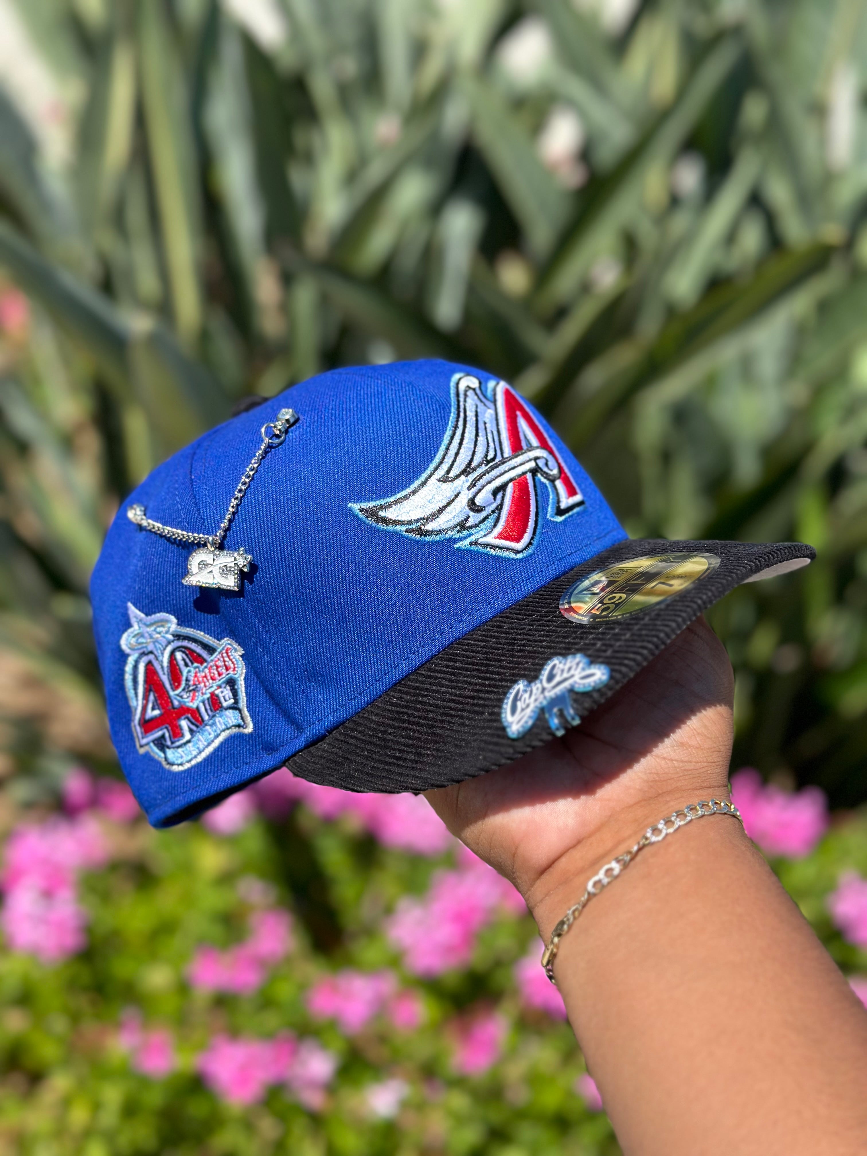 NEW ERA 59FIFTY BLUE/CORDUROY ANAHEIM ANGELS W/ 40TH ANNIVERSARY SIDE PATCH