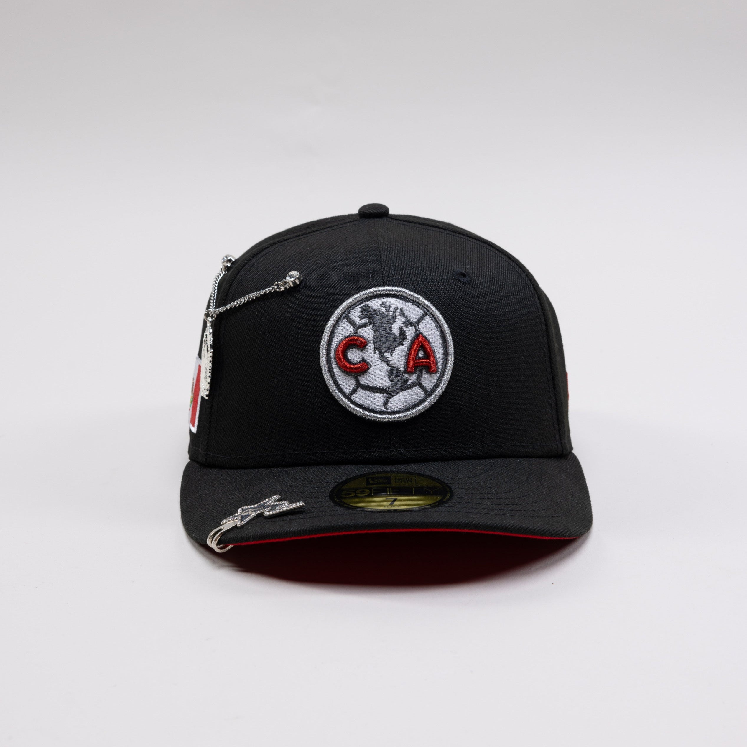 NEW ERA EXCLUSIVE 59FIFTY BLACK "CLUB AMERICA" W/ MEXICO FLAG SIDE PATCH