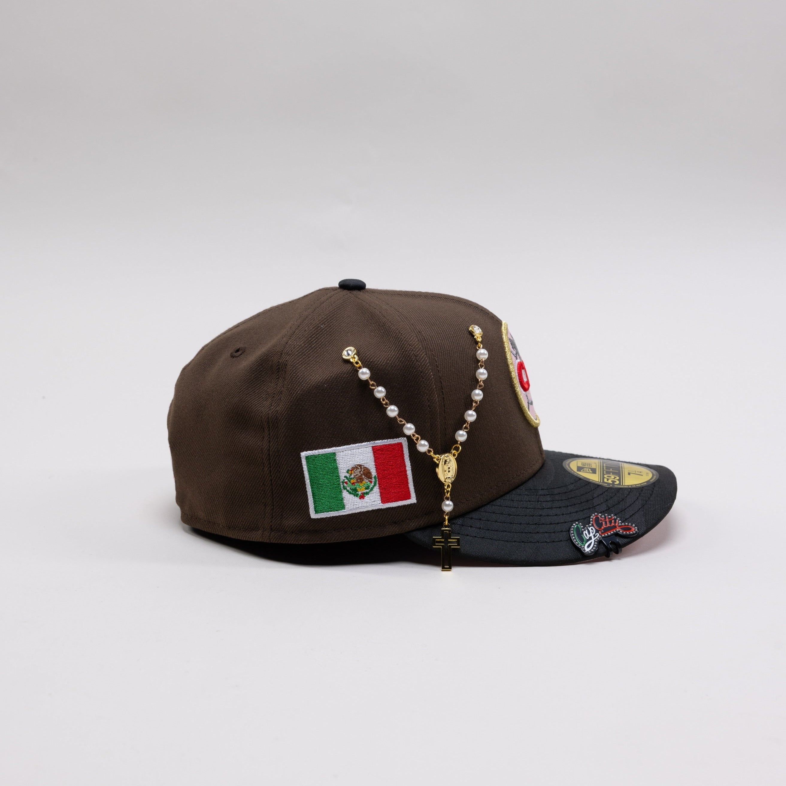 NEW ERA EXCLUSIVE 59FIFTY MOCHA/BLACK CAMO "CLUB AMERICA" W/ MEXICO FLAG SIDE PATCH