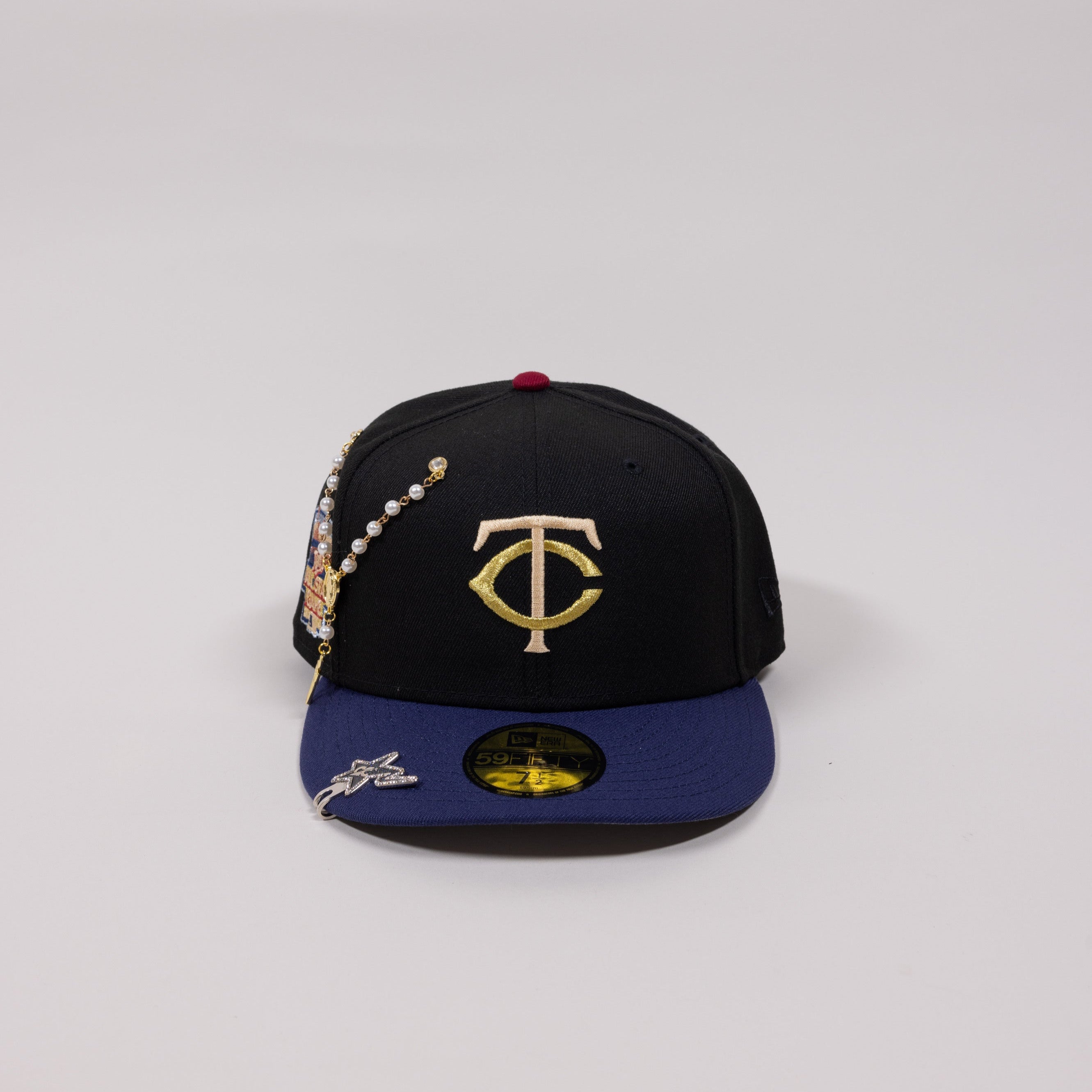 NEW ERA 59FIFTY BLACK/ NAVY MINNESOTA TWINS W/ 2014 ALL STAR GAME SIDE PATCH