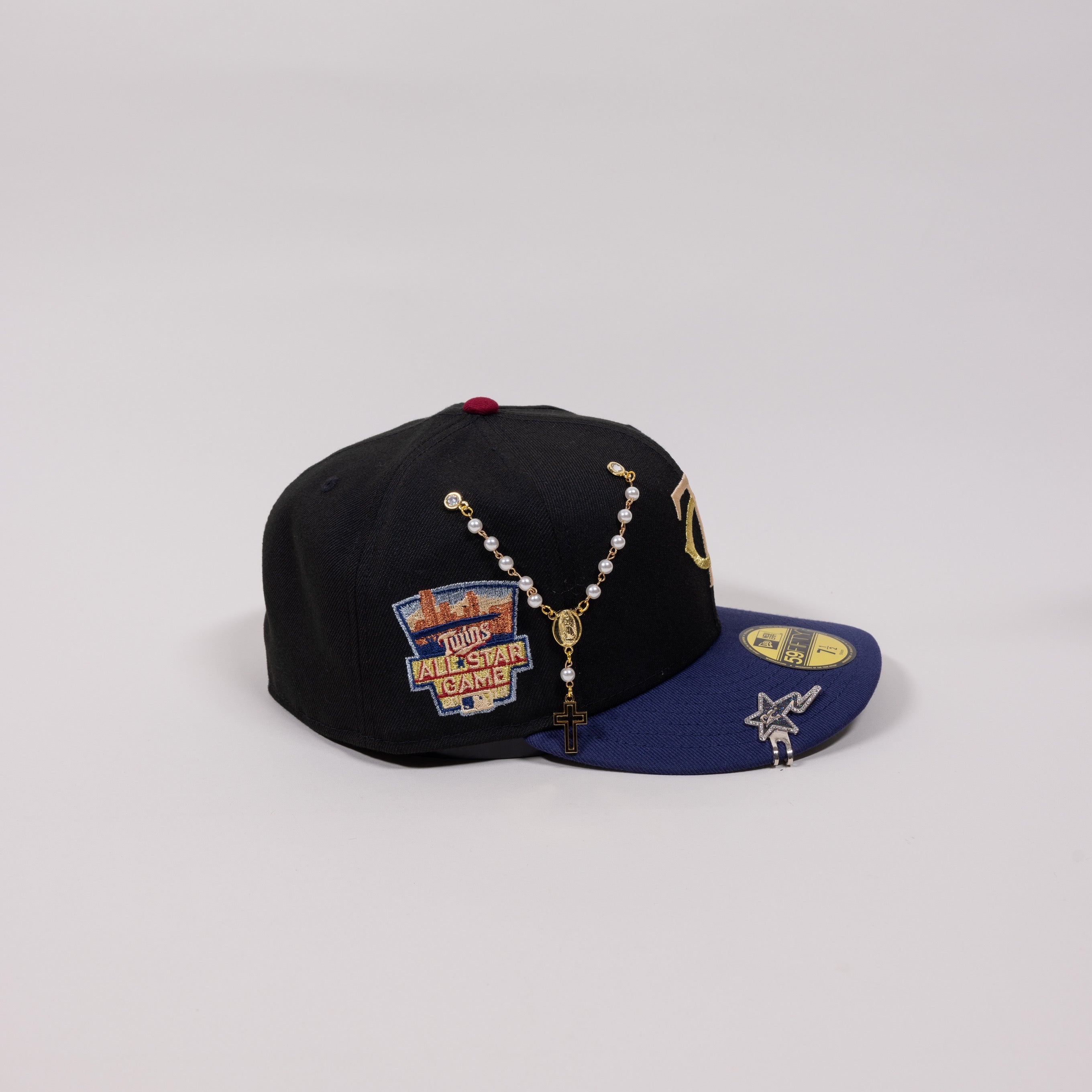 NEW ERA 59FIFTY BLACK/ NAVY MINNESOTA TWINS W/ 2014 ALL STAR GAME SIDE PATCH