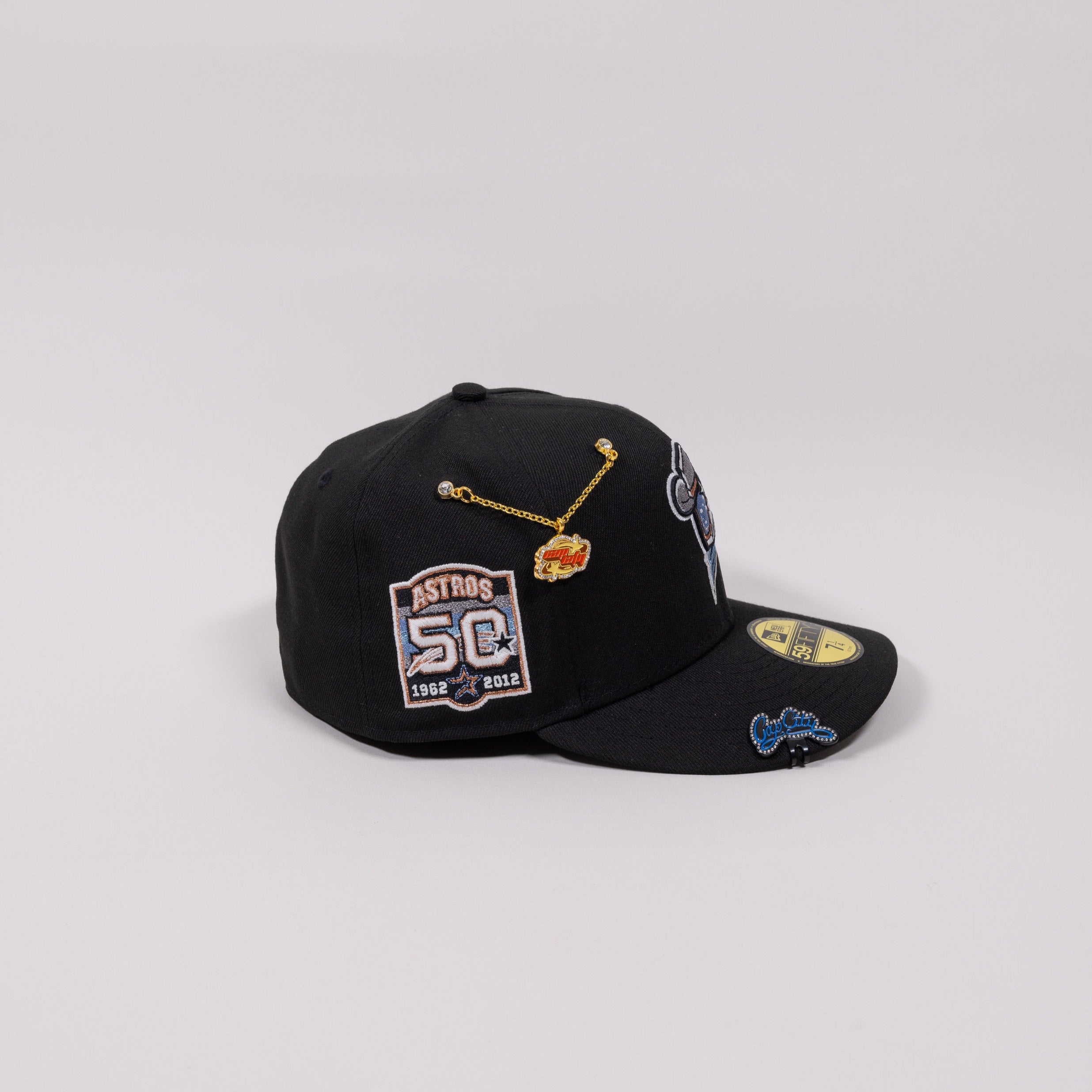 NEW ERA EXCLUSIVE 59FIFTY BLACK "SPACE ISLAND COWBOYS" W/ 50TH ANNIVERSARY SIDE PATCH