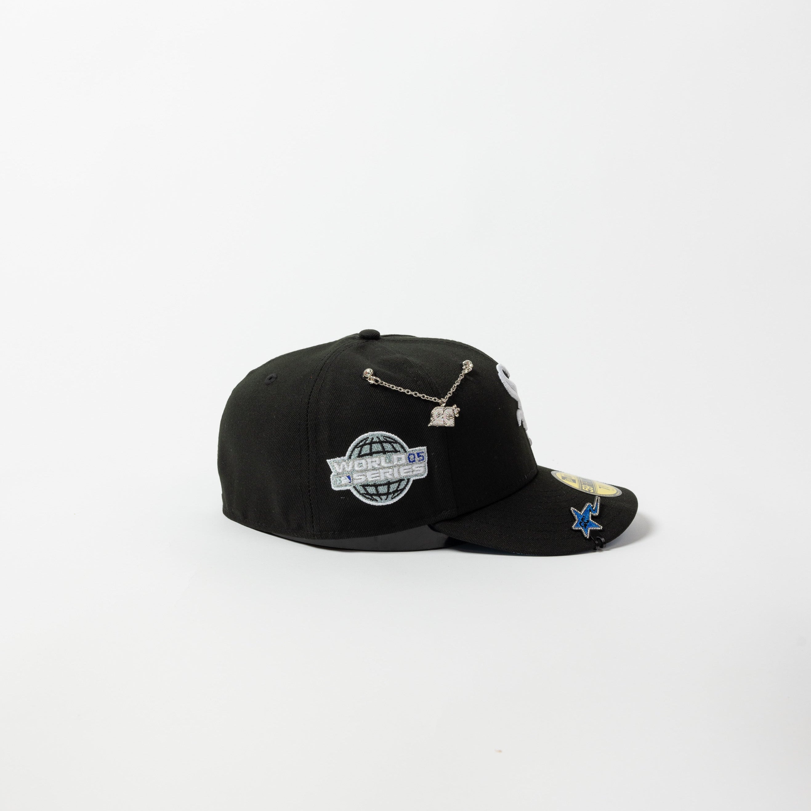 NEW ERA EXCLUSIVE 59FIFTY BLACK CHICAGO WHITE SOX W/ 2005 WORLD SERIES SIDE PATCH