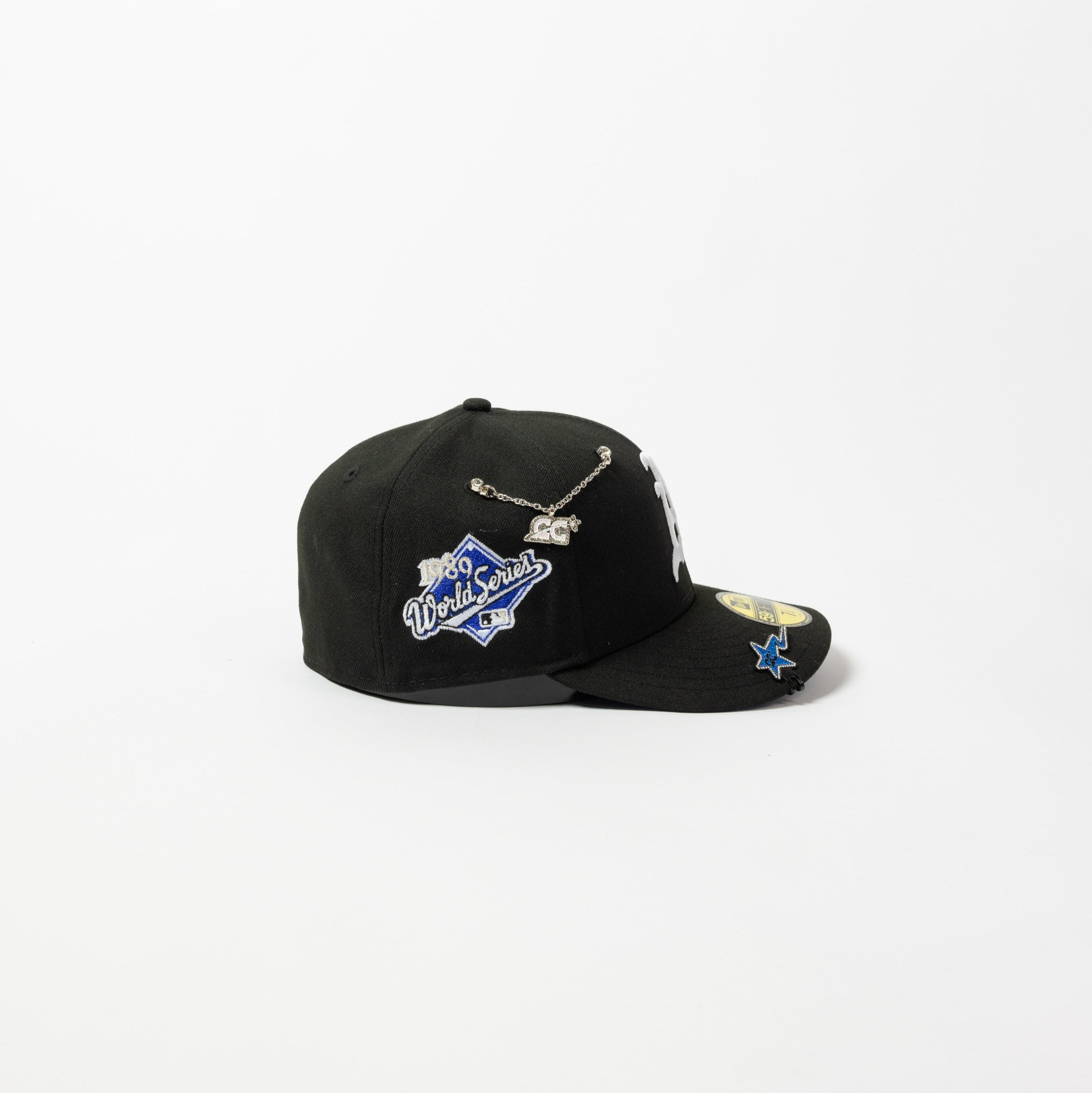 NEW ERA EXCLUSIVE 59FIFTY BLACK OAKLAND ATHLETICS W/ 1989 WORLD SERIES SIDE PATCH