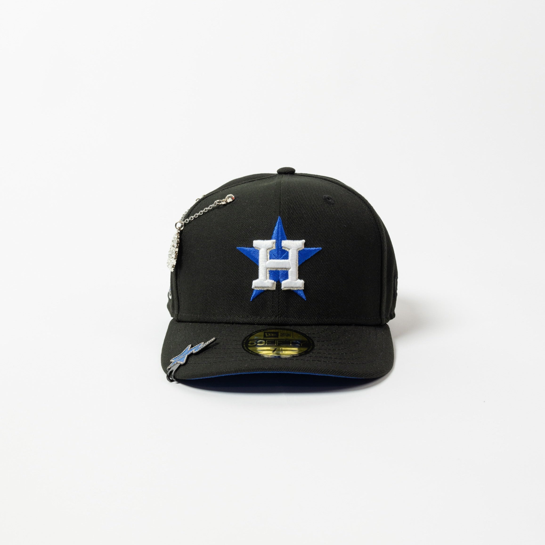 NEW ERA EXCLUSIVE 59FIFTY BLACK HOUSTON ASTROS W/ 50TH ANNIVERSARY SIDE PATCH