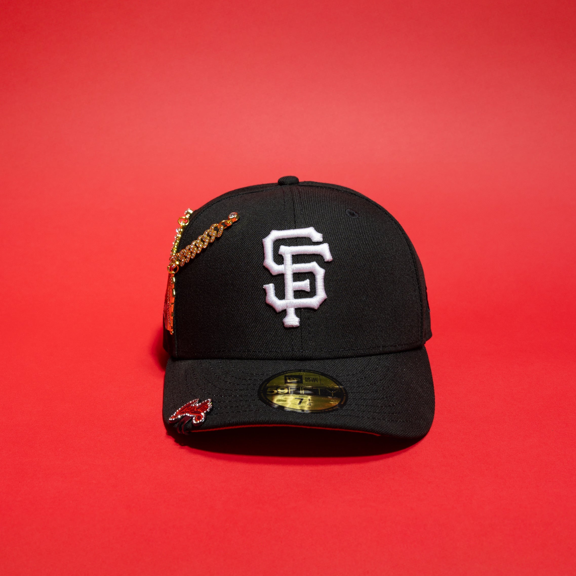 NEW ERA EXCLUSIVE 59FIFTY BLACK SAN FRANCISCO GIANTS W/ 50TH ANNIVERSARY SIDE PATCH