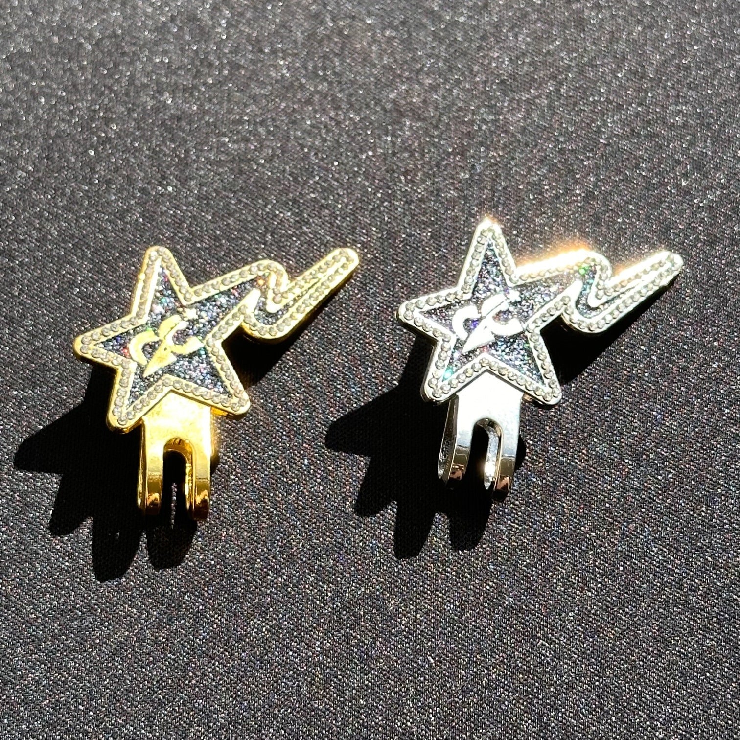 2PACK STAR ICED OUT CAP CITY BLIPS (GOLD & SILVER) W/ RHINESTONES VERY LIMITED
