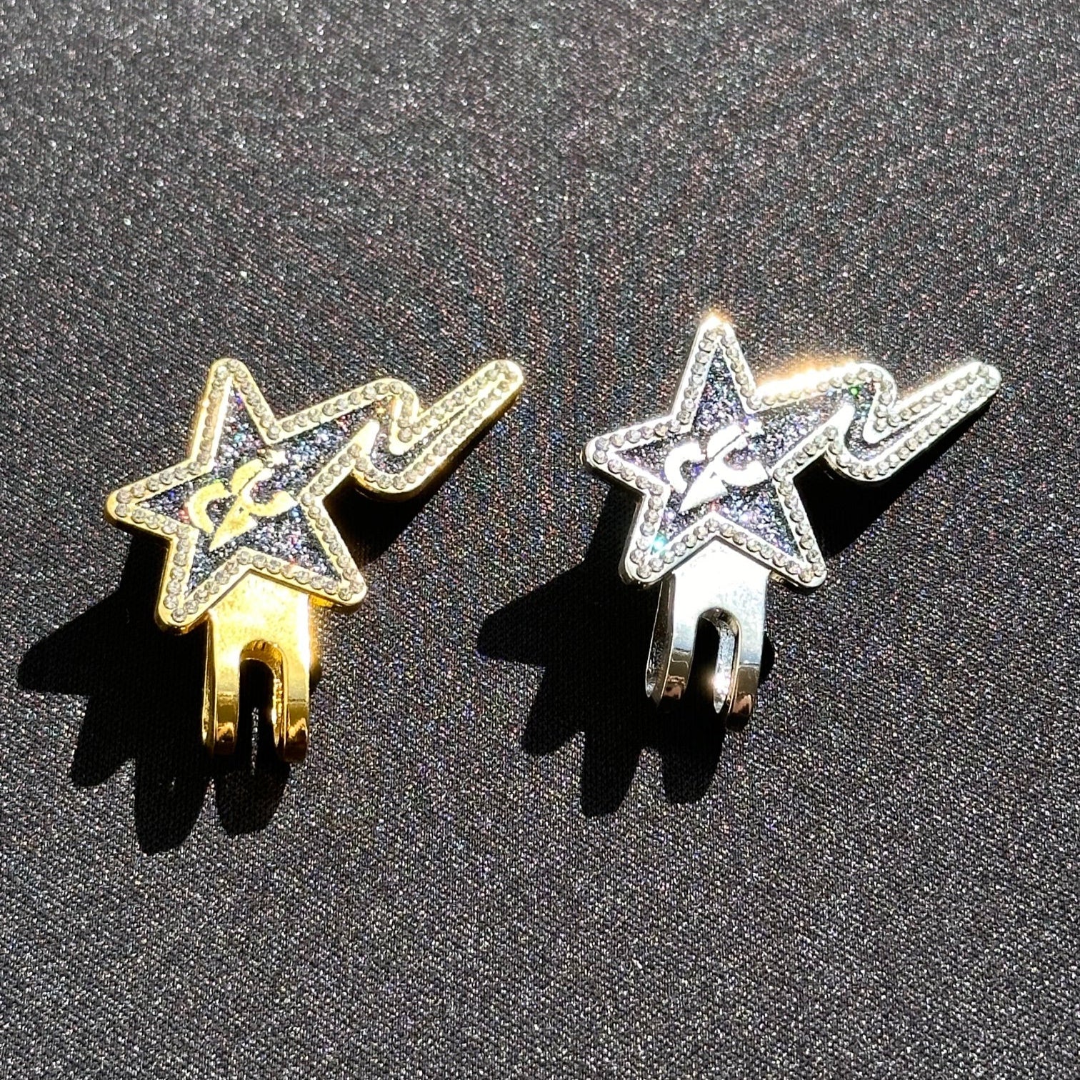 2PACK STAR ICED OUT CAP CITY BLIPS (GOLD & SILVER) W/ RHINESTONES VERY LIMITED