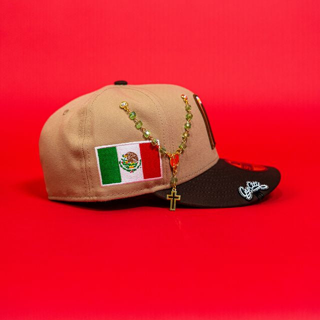NEW ERA EXCLUSIVE 59FIFTY CAMEL BROWN MEXICO 2025 WORLD BASEBALL CLASSIC W/ MEXICO FLAG SIDE PATCH