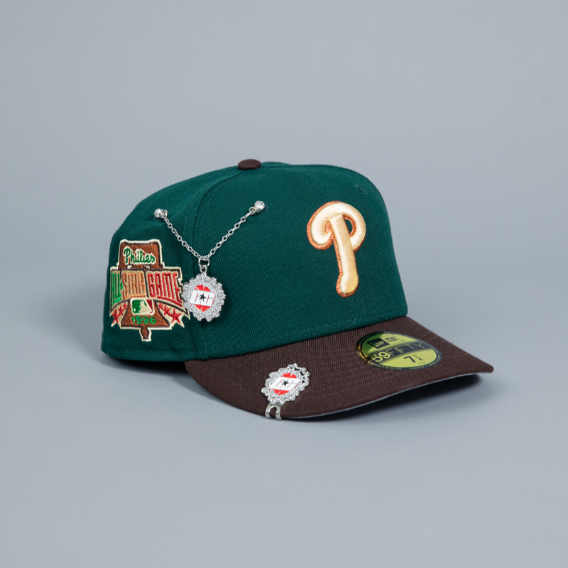 NEW ERA EXCLUSIVE 59FIFTY EMERALD GREEN PHILADELPHIA PHILLIES W/ 1996 ALL STAR GAME SIDE PATCH