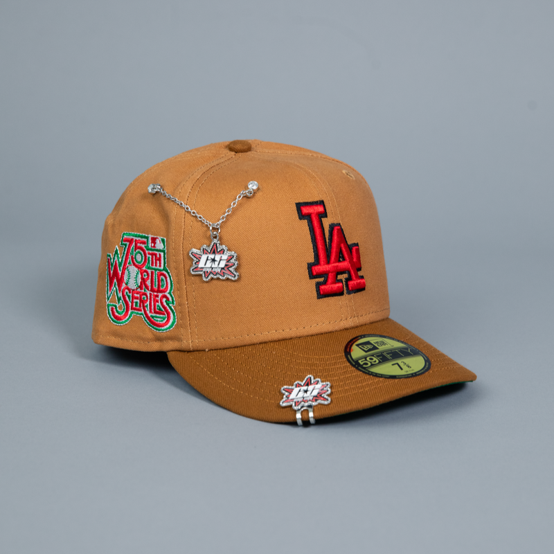 NEW ERA EXCLUSIVE 59FIFTY BRONZE/ TAN LOS ANGELES DODGERS W/ 75TH WORLD SERIES SIDE PATCH