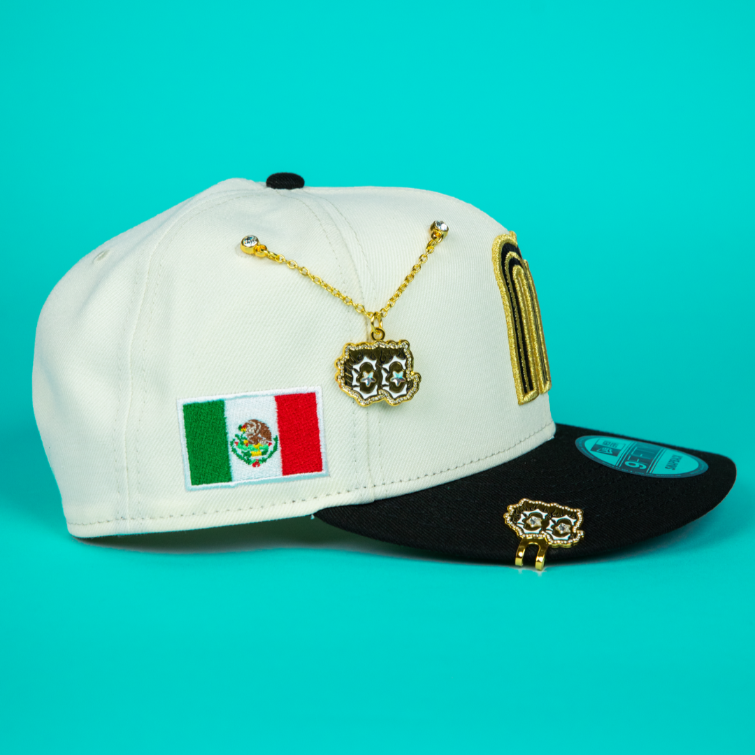 NEW ERA 9FIFTY CHROME/ BLACK MEXICO WBC SNAPBACK W/ MEXICO FLAG SIDE PATCH