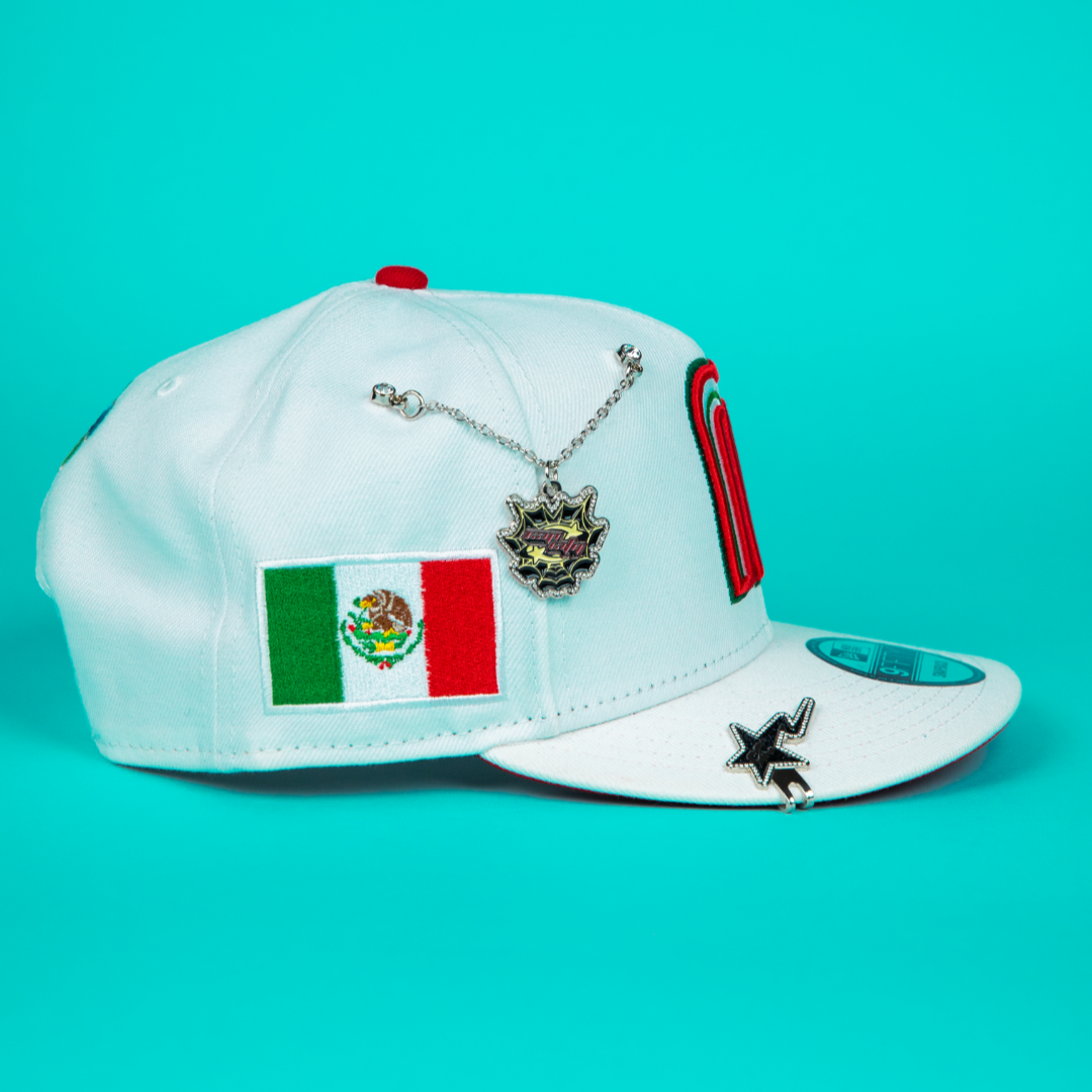 NEW ERA 9FIFTY PEARL WHITE MEXICO WBC SNAPBACK W/ MEXICO FLAG SIDE PATCH