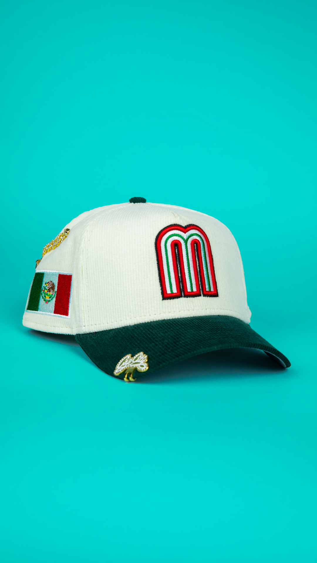 NEW ERA 9FORTY A-FRAME CHROME/ CORDUROY MEXICO ADJUSTABLE W/ MEXICO FLAG SIDE PATCH