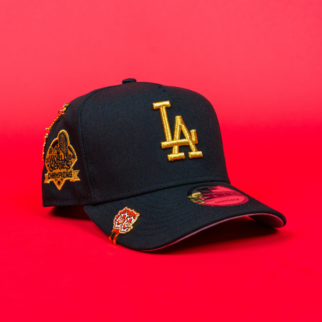 NEW ERA 9FIFTY A-FRAME BLACK LOS ANGELES DODGERS SNAPBACK W/ 2024 WORLD SERIES SIDE PATCH
