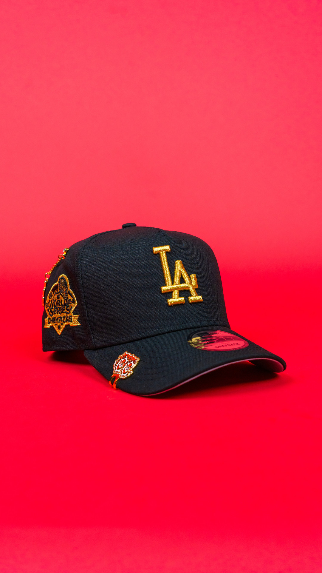 NEW ERA 9FIFTY A-FRAME BLACK LOS ANGELES DODGERS SNAPBACK W/ 2024 WORLD SERIES SIDE PATCH