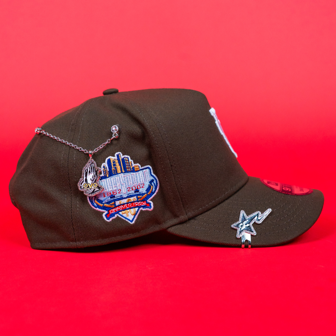 NEW ERA 9FIFTY A-FRAME BROWN UPSIDE DOWN LOS ANGELES DODGERS SNAPBACK W/ 40TH ANNIVERSARY SIDE PATCH