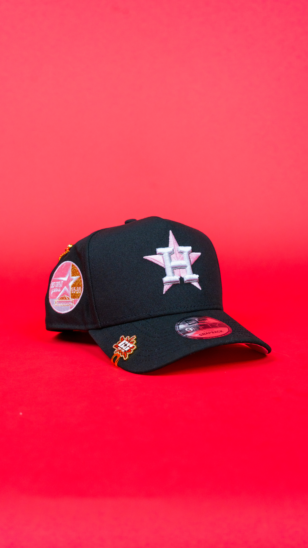 NEW ERA 9FIFTY A-FRAME BLACK HOUSTON ASTROS W/ 35 GREAT YEARS SIDE PATCH