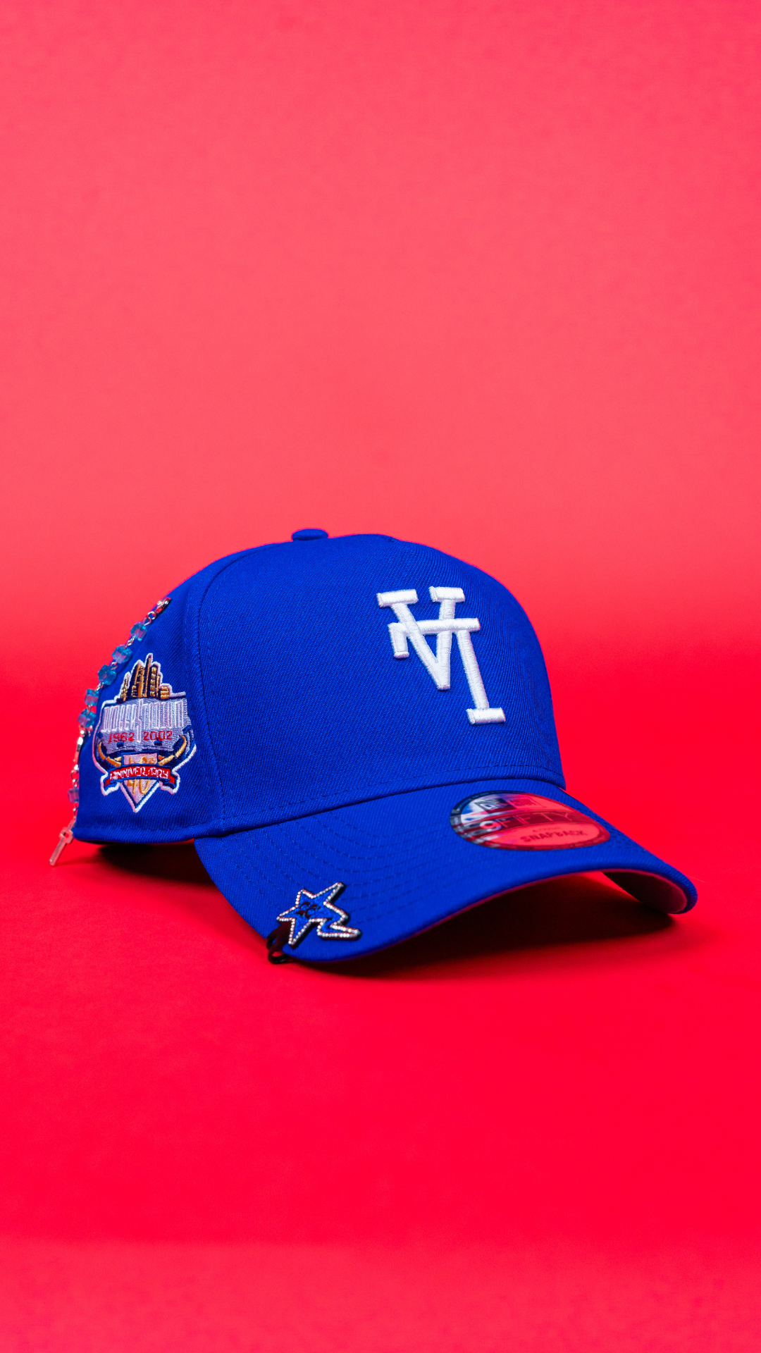 NEW ERA 9FIFTY A-FRAME BLUE UPSIDE DOWN LOS ANGELES DODGERS SNAPBACK W/ 40TH ANNIVERSARY SIDE PATCH