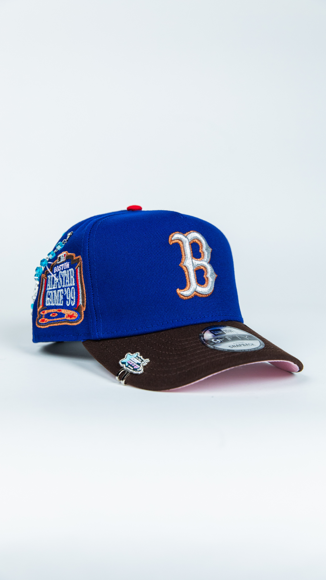 NEW ERA 9FIFTY A-FRAME BLUE/ BROWN BOSTON RED SOX SNAPBACK W/ 1999 ALL STAR GAME PATCH